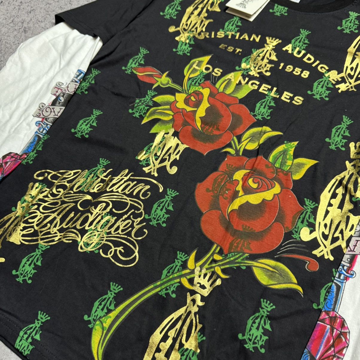 Christian Audigier NEW Christian Audigier Vintage Longsleeve T Shirt Size US XXL / EU 58 / 5 - 6 Thumbnail