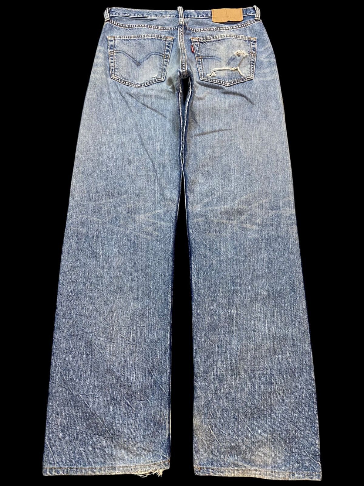 Levi's Vintage Levis 501 Y2K Faded Wash Distressed Loose Jeans Size US 30 / EU 46 - 2 Thumbnail