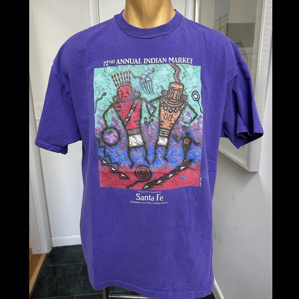 Hanes VINTAGE 1993 INDIAN MARKET SANTA FE NM NEW MEXICO TSHIRT Size US XL / EU 56 / 4 - 1 Thumbnail