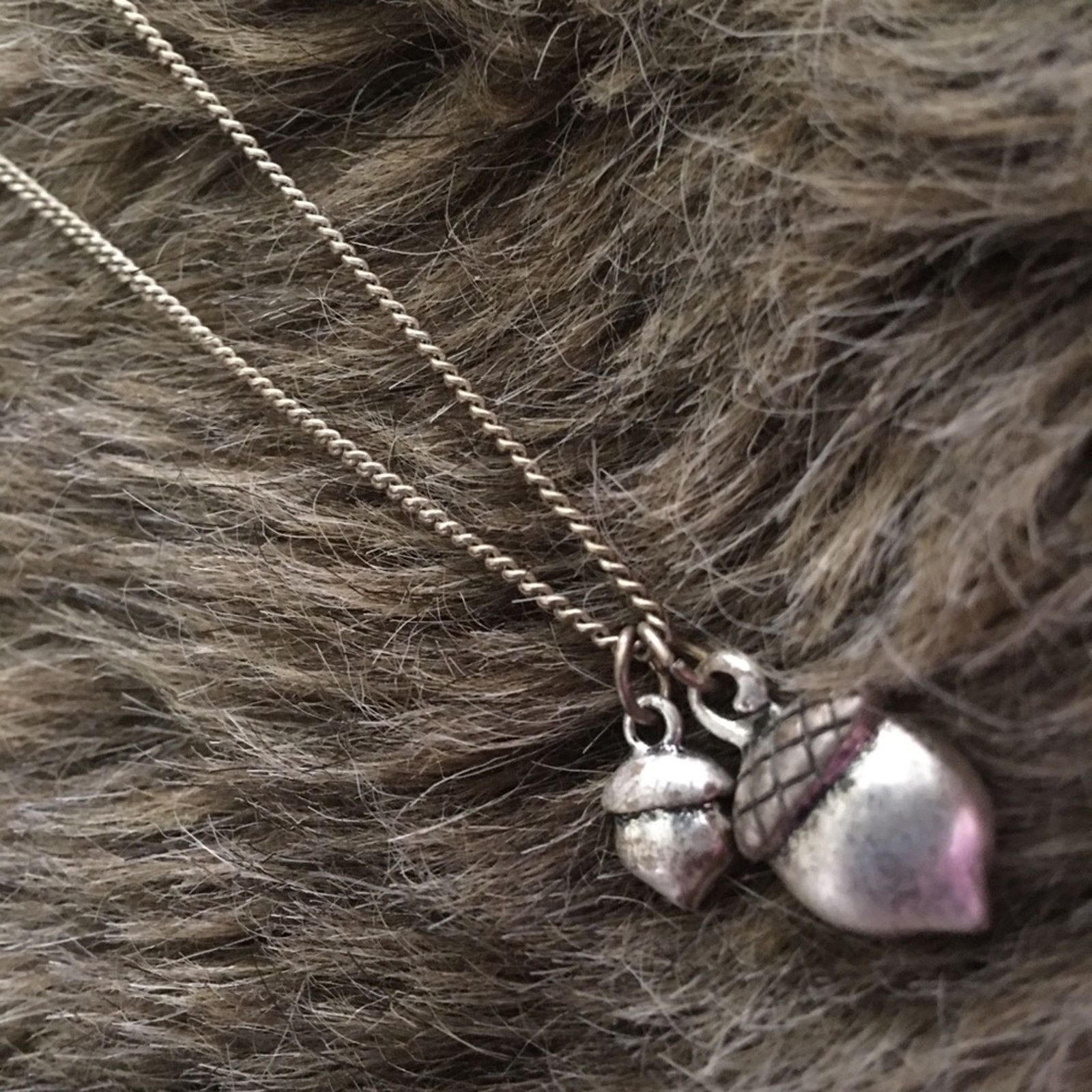 American Eagle Outfitters American Eagle silver tone double acorn necklace Size ONE SIZE - 6 Thumbnail