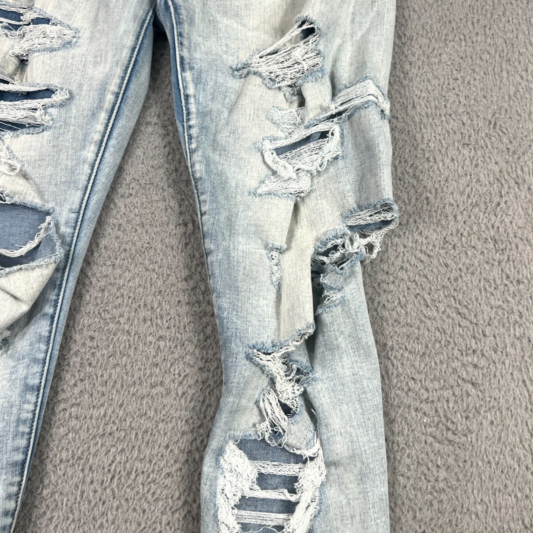 American Eagle Outfitters American Eagle Jeans Womens 4 Skinny High Rise Jegging Light Distressed Stretch Blue 4 Size 27" / US 4 / IT 40 - 3 Thumbnail