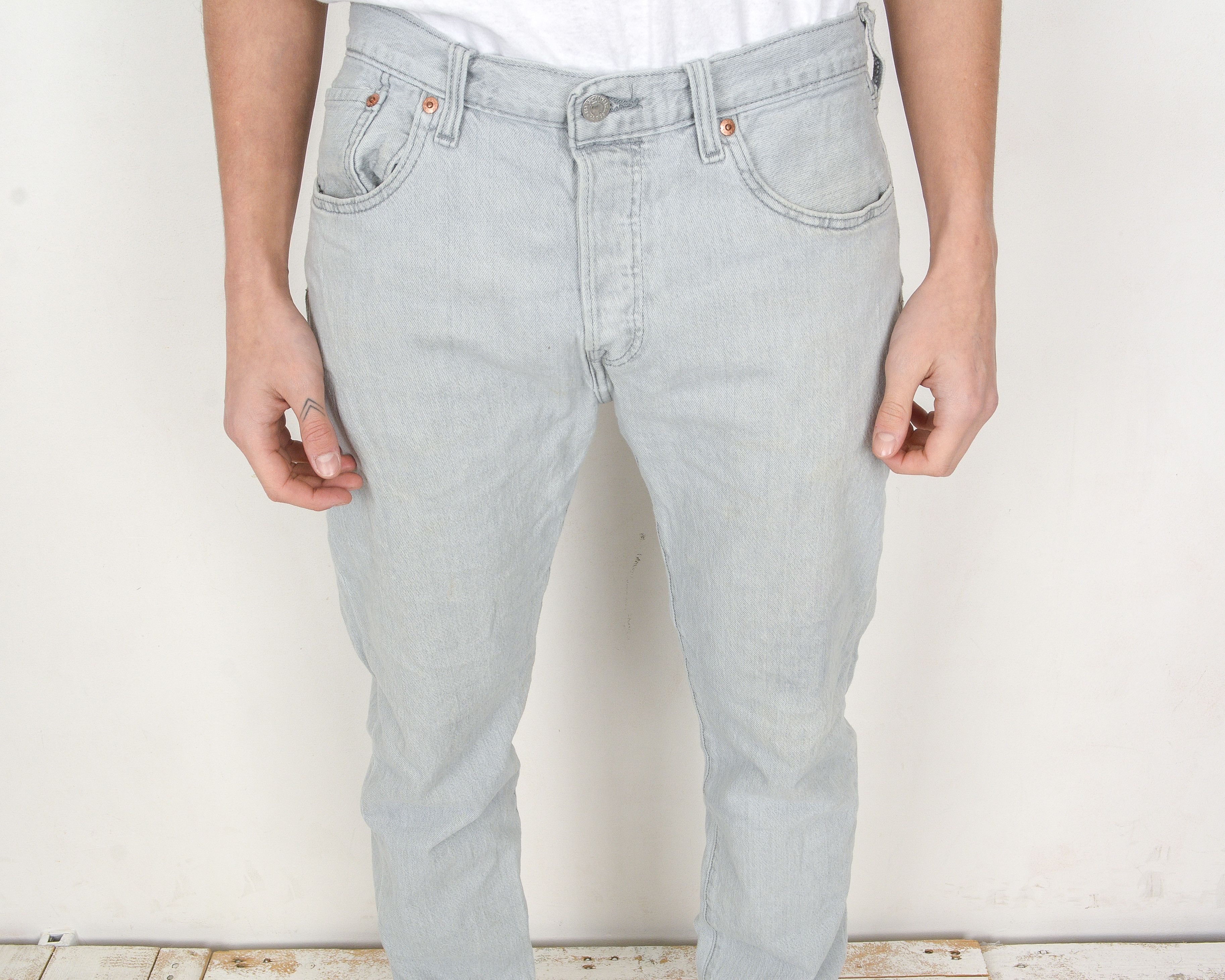 Levi's 501 ST Men W34 L32 Slim Tapered Jeans Denim Pants Size US 34 / EU 50 - 3 Thumbnail