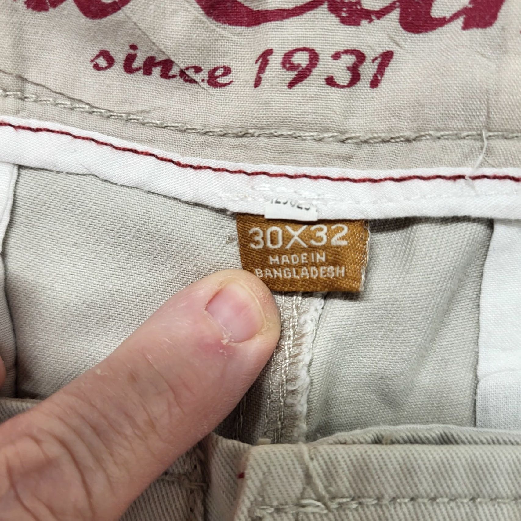 Camel Red Camel Khaki Pants Men's 30x28 Beige Straight Leg Professional Hemmed Pants Mens Size 30x28 Khaki Beige Straight Leg Casual Workwear Travel Size US 30 / EU 46 - 4 Thumbnail