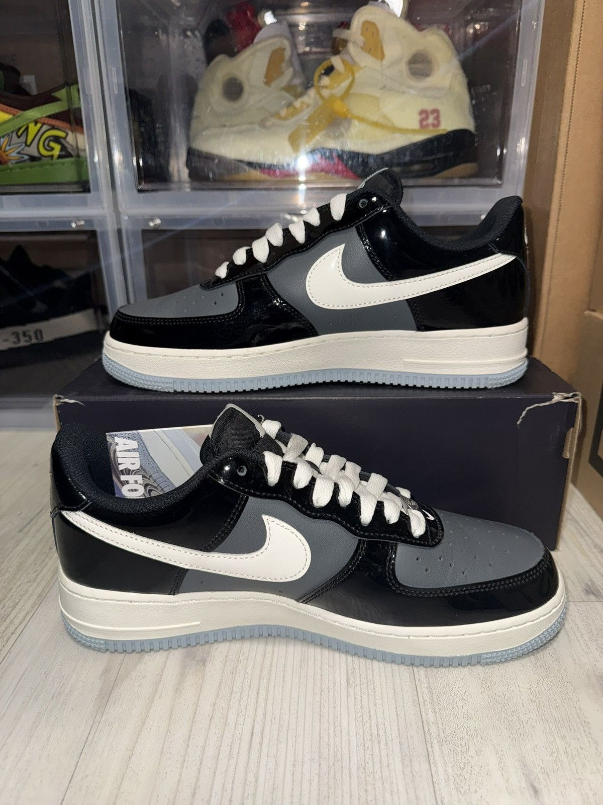 Nike Nike Air Force 1 Low Black Iron Grey Patet Size US 8.5 / EU 41-42 - 3 Thumbnail