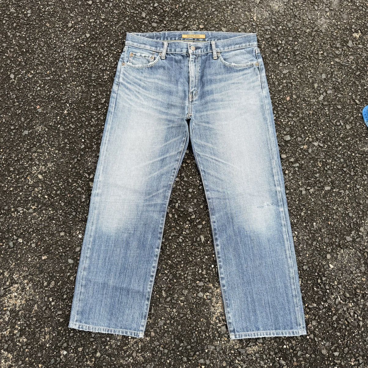 Japanese Brand Vintage Japanese straight faded jean denim pants Size US 35 - 1 Thumbnail