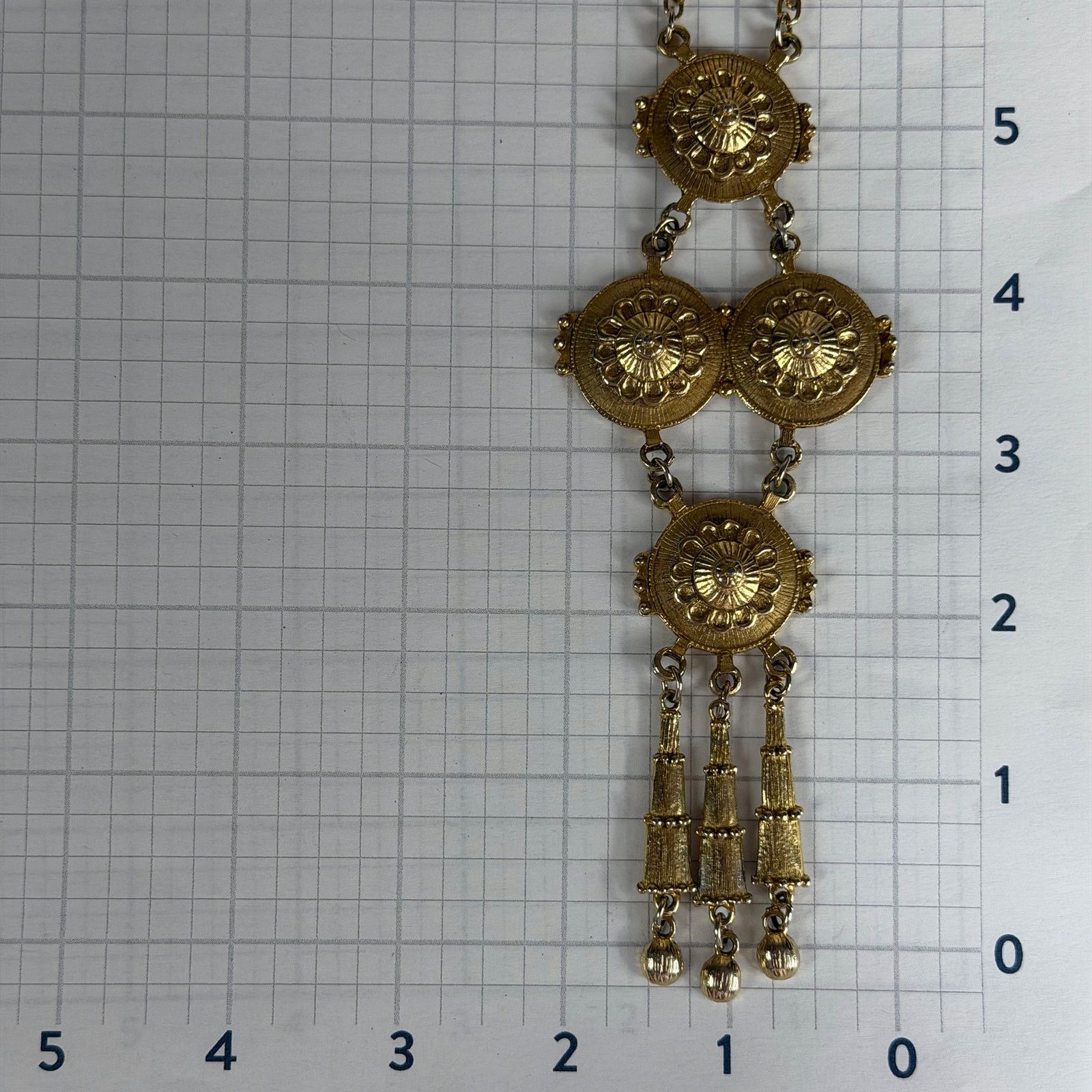 Other VTG 1980s 26" Gold-Tone Tribal Medallion Pendant Necklace Size ONE SIZE - 6 Thumbnail