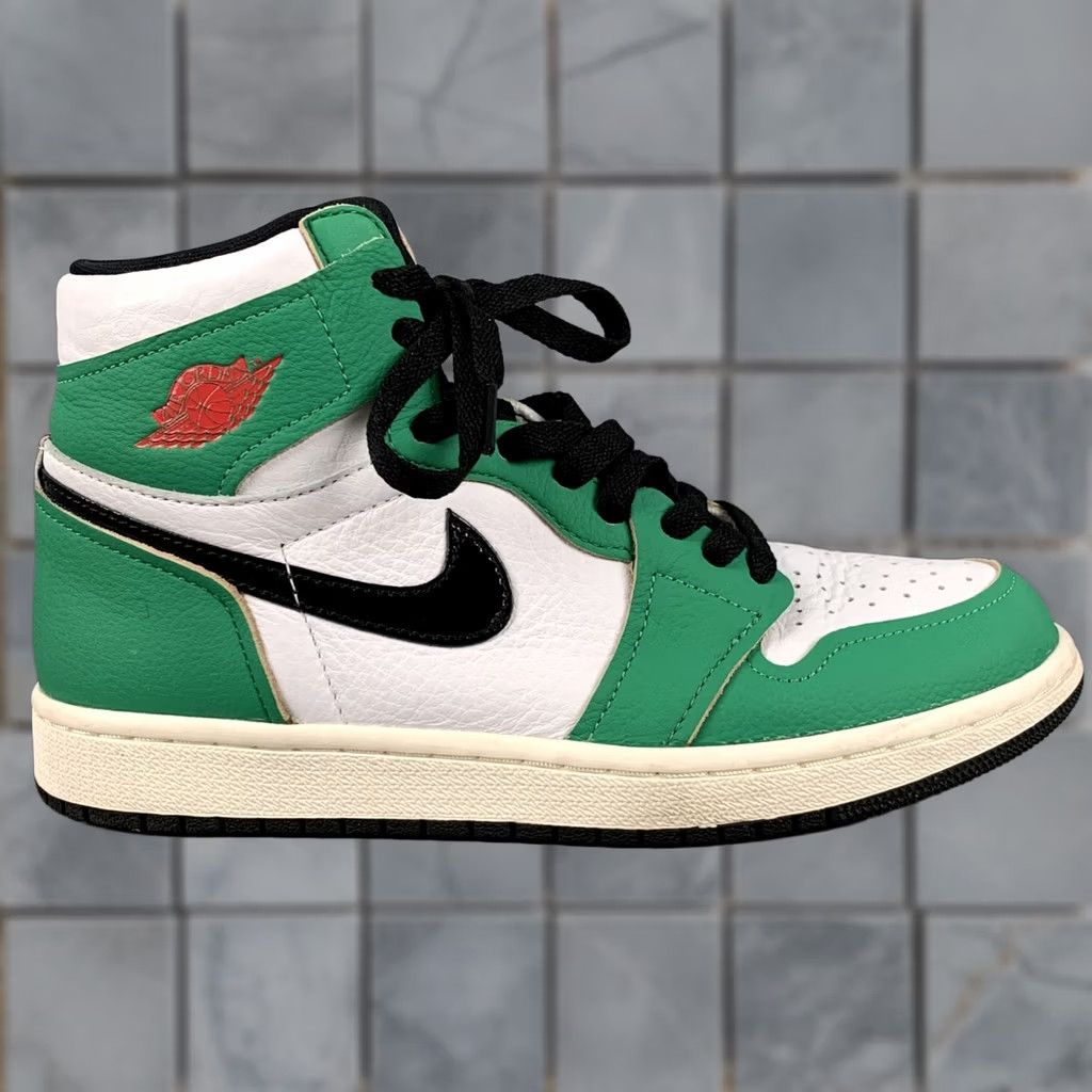 Nike NIKE High Top Sneakers Leather Color Block Green White Size 7.5 Size M / US 6-8 / IT 42-44 - 1 Thumbnail