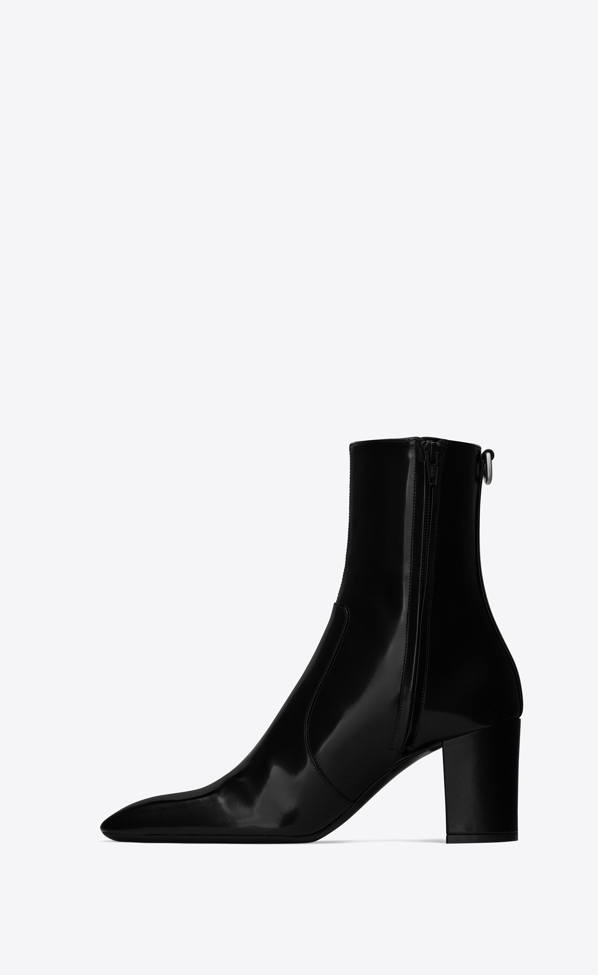 Saint Laurent Paris o1tr1nto0326 757043 Betty Booties in Glazed Leather in Black Size US 8.5 / IT 38.5 - 3 Thumbnail