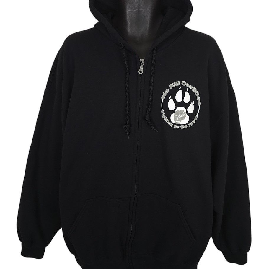Gildan No Kill Coalition Sweatshirt Hoodie Mens Size 2XL Black Size US XXL / EU 58 / 5 - 2 Thumbnail