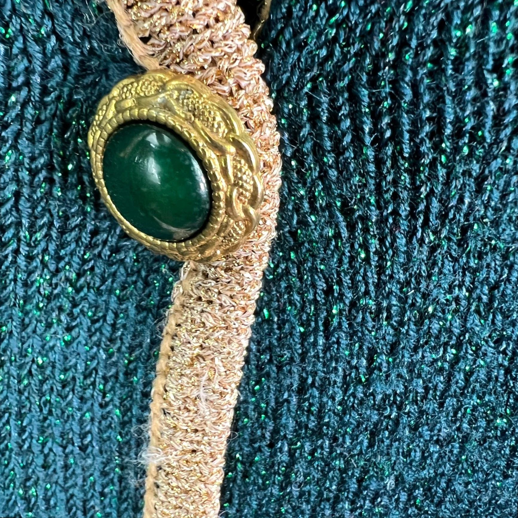 Vintage VINTAGE Smith Metallic Beaded Cardigan Sweater Womens Size L Green Casual Formal Party 80s 90s Size L / US 10 / IT 46 - 6 Thumbnail