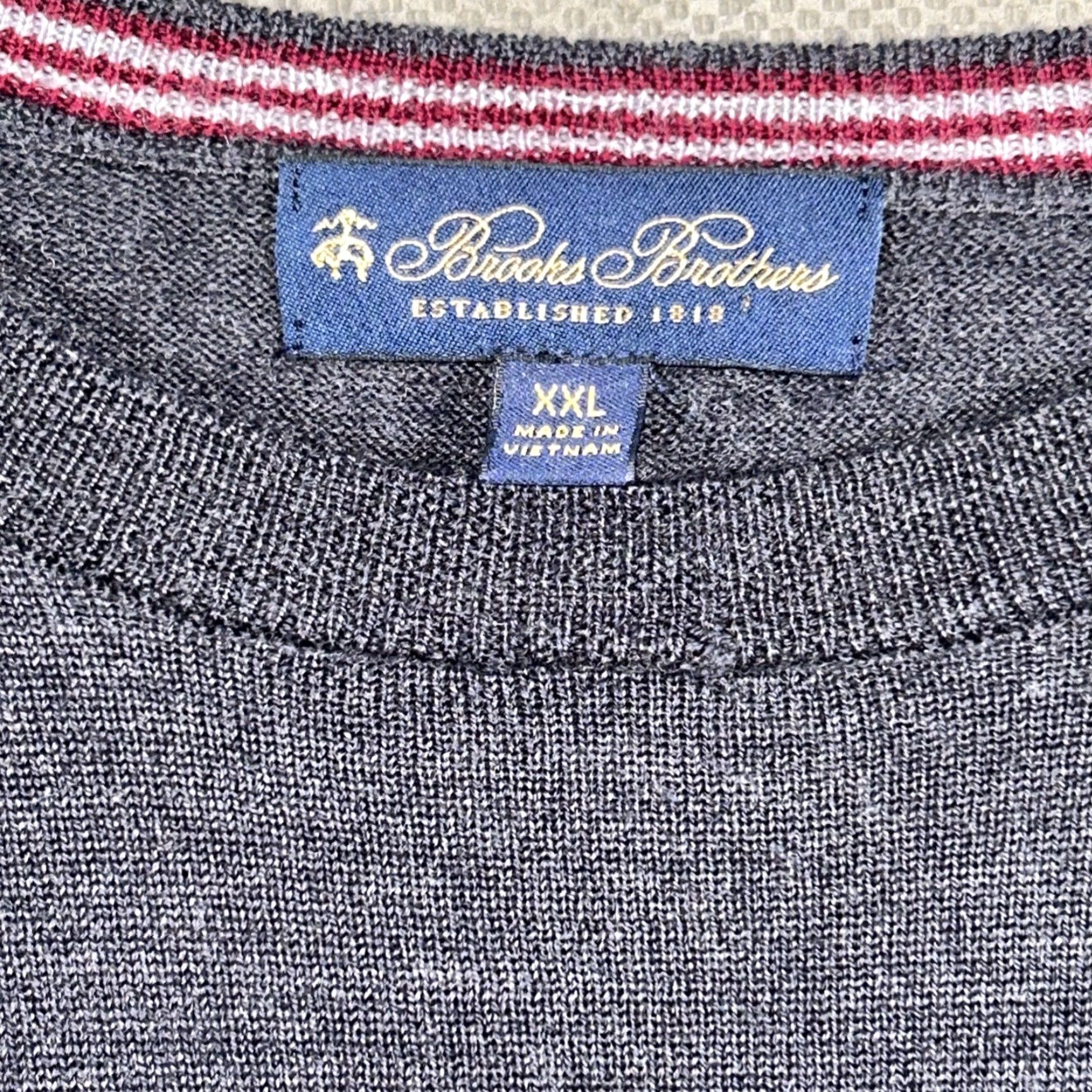 Brooks Brothers Brooks Brothers Mens 2XL Merino Wool Knit Long Sleeve Lightweight Sweater Gray Size US XXL / EU 58 / 5 - 2 Thumbnail