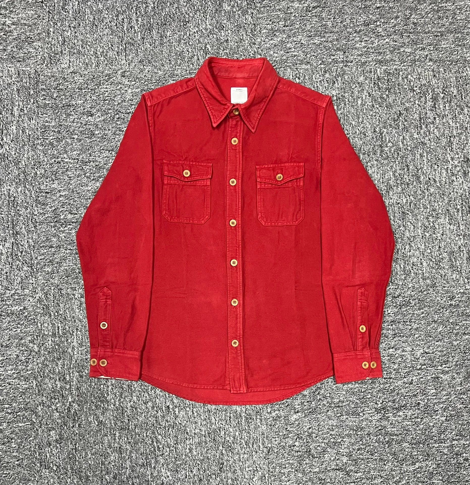 Visvim VISVIM 17SS BLACK ELK FLANNEL cuff flanged bloodworm dyed flannel shirt Size US M / EU 48-50 / 2 - 1 Thumbnail