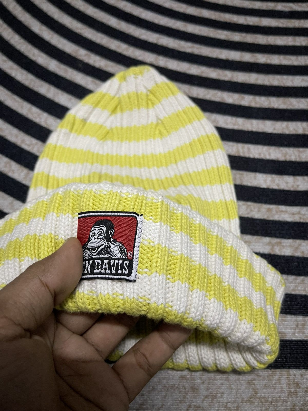 Ben Davis 90s BEN DAVIS STRIPES BEANIE HAT Size ONE SIZE - 3 Thumbnail