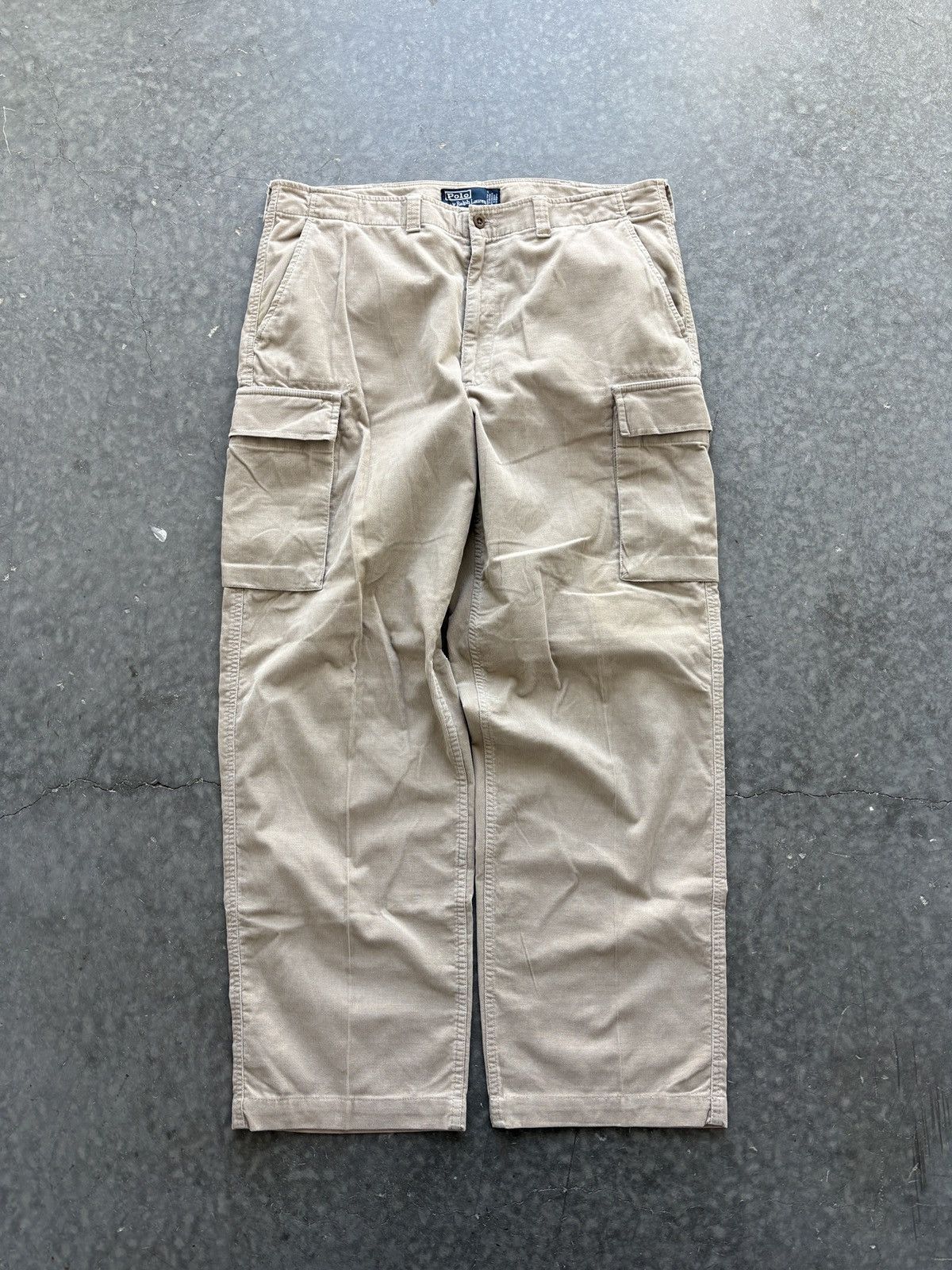 Polo Ralph Lauren Vintage Y2K Polo Ralph Lauren Baggy Corduroy Cargos 36x33 Size US 36 / EU 52 - 1 Thumbnail