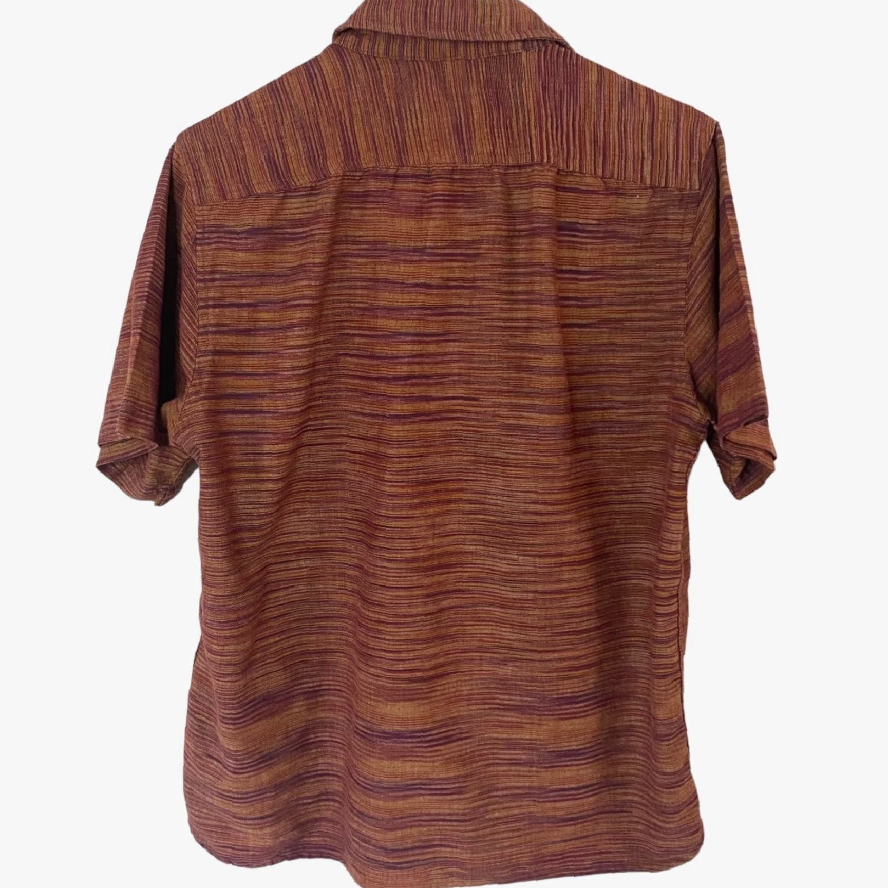 Frye Frye Button-Up Shirt Mens Medium Burnt Orange Stripe Short Sleeve Pockets Size US M / EU 48-50 / 2 - 3 Thumbnail