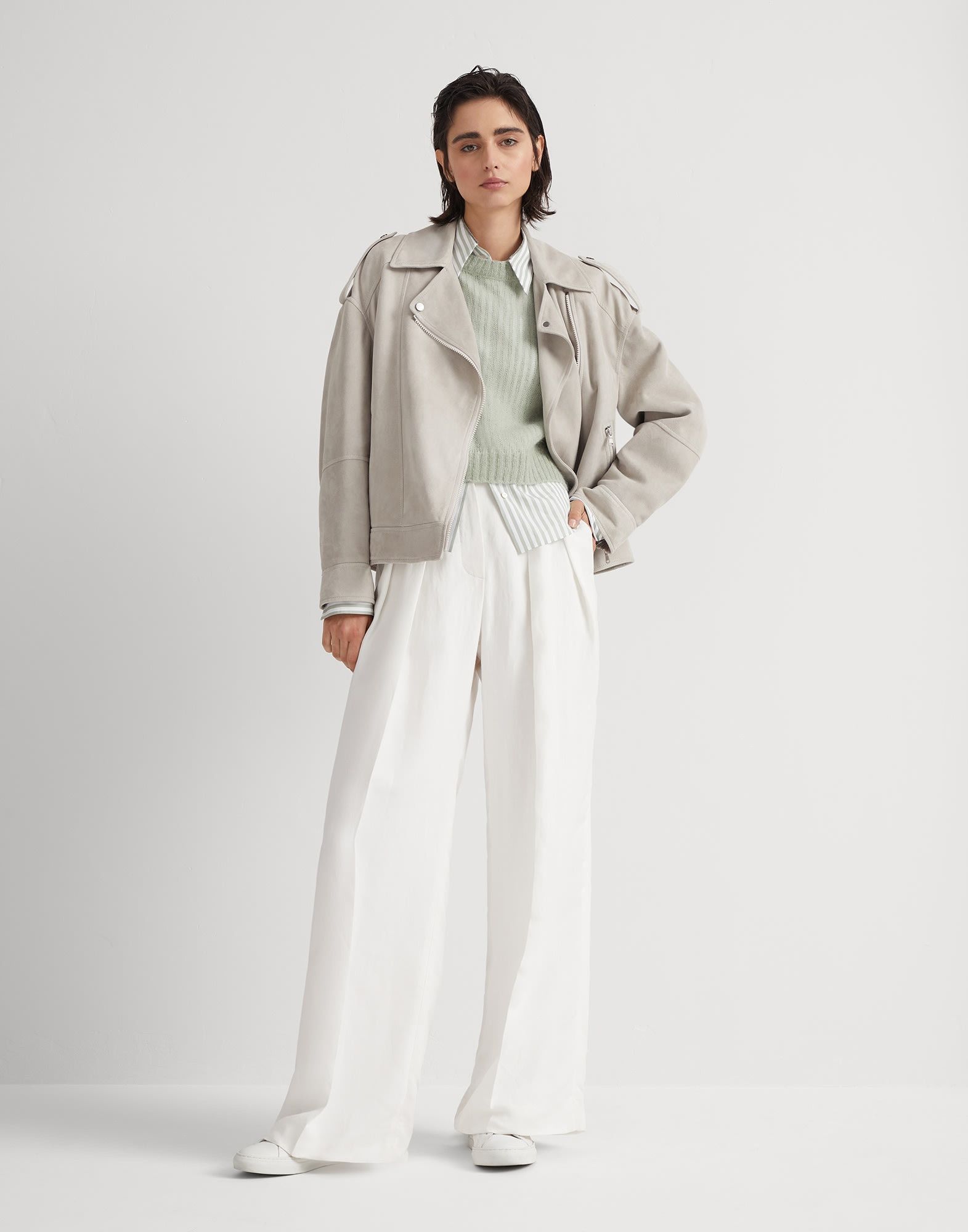 Brunello Cucinelli o1w1db10825 Blouse in Open White Size XL / US 12-14 / IT 48-50 - 5 Thumbnail