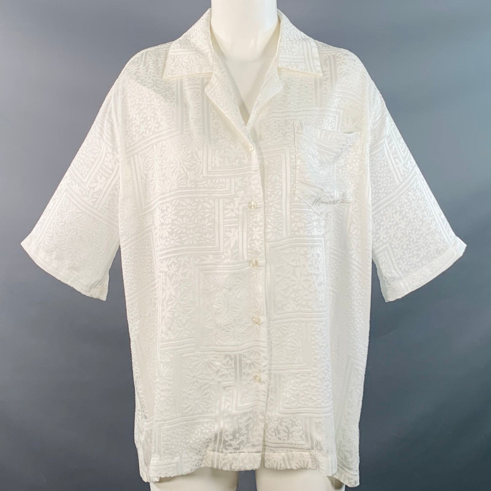 ROTATE Size8 Avery White Viscose Blend Floral One Pocket Casual Top Size M / US 6-8 / IT 42-44 - 1 Thumbnail