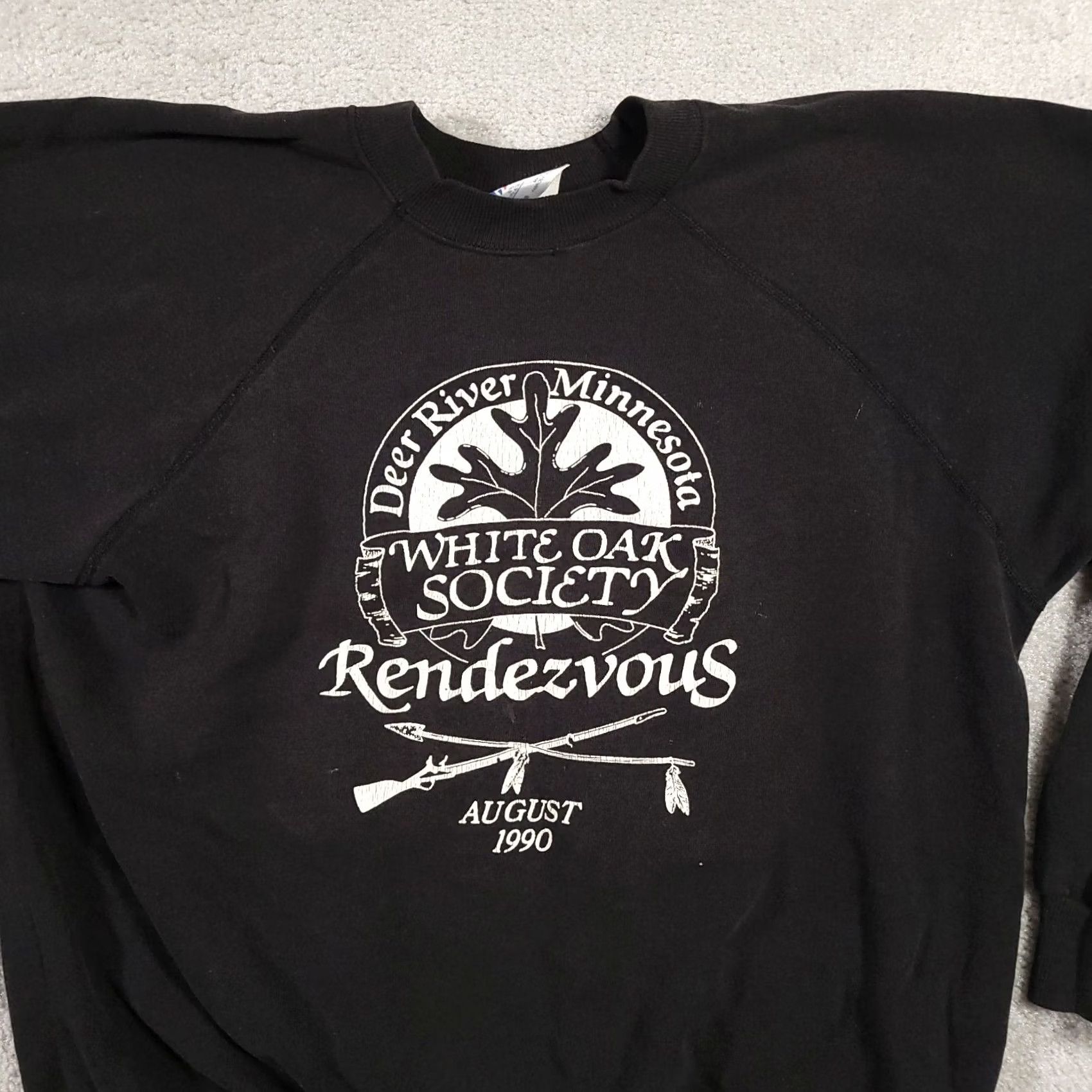 Hanes VINTAGE 90s Deer River Minnesota White Oak Society Rendezvous Sweatshirt Mens XL USA Size US XL / EU 56 / 4 - 3 Thumbnail