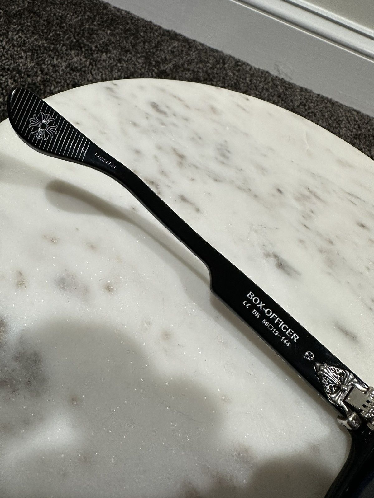 Chrome Hearts Chrome Hearts Box Officer Silver Dagger Black Sunglasses Size ONE SIZE - 9 Thumbnail