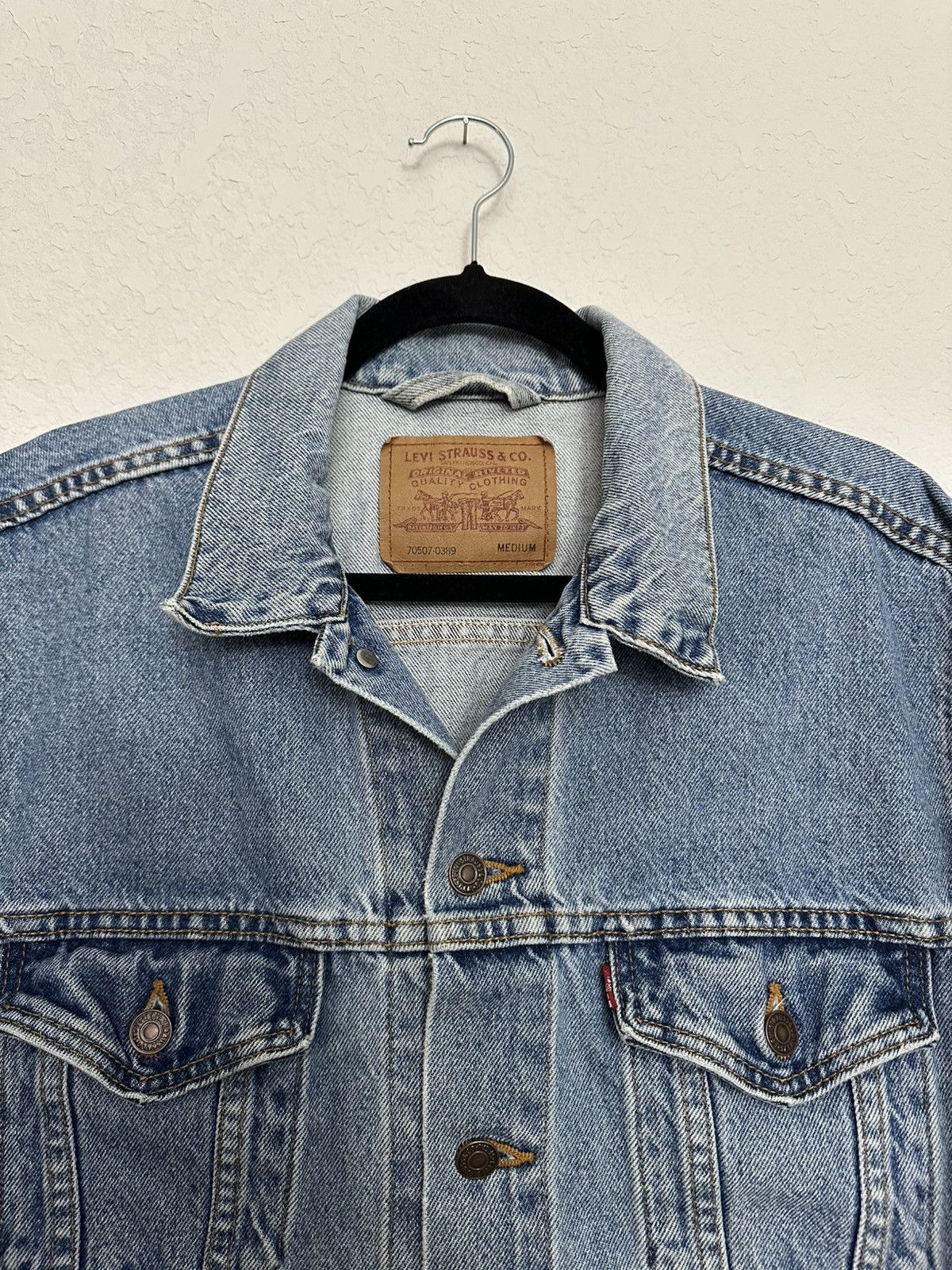Levi's × Levi's Vintage Clothing × Vintage Vtg 90s Levi's 527 Buttons Stamp Trucker Jacket Made in USA Size US M / EU 48-50 / 2 - 3 Thumbnail