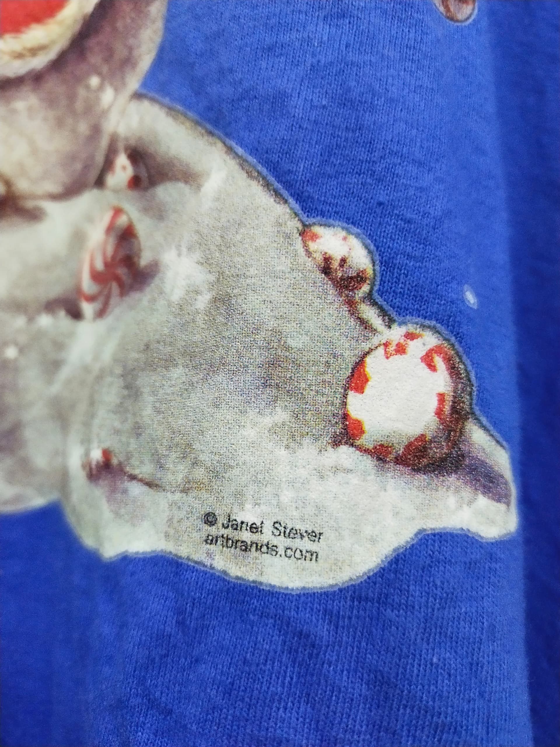 Vintage Vintage 90s Art Janet Stever Merry Christmas graphic t shirt Size US L / EU 52-54 / 3 - 4 Thumbnail