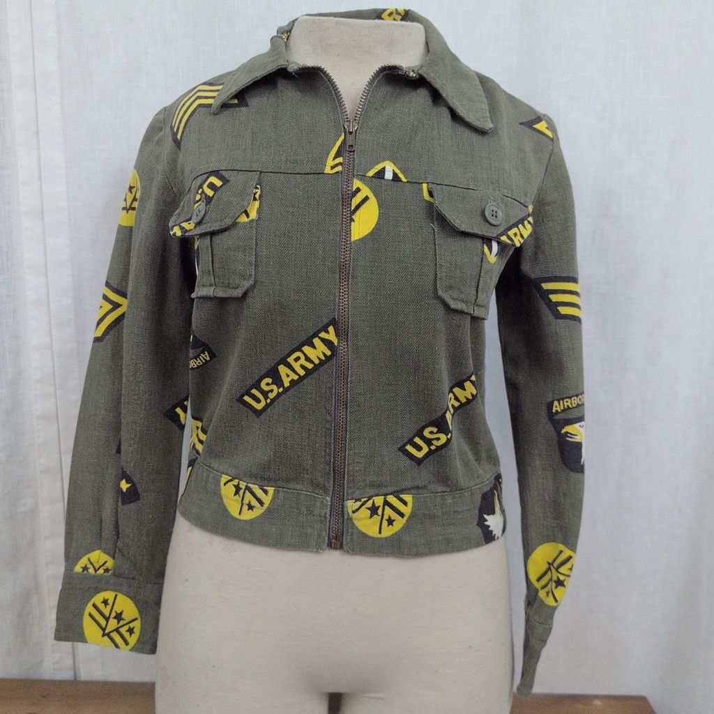 Vintage Vintage handmade Army Airborne ZIp Up Canvas jacket Size XS / US 0-2 / IT 36-38 - 1 Thumbnail