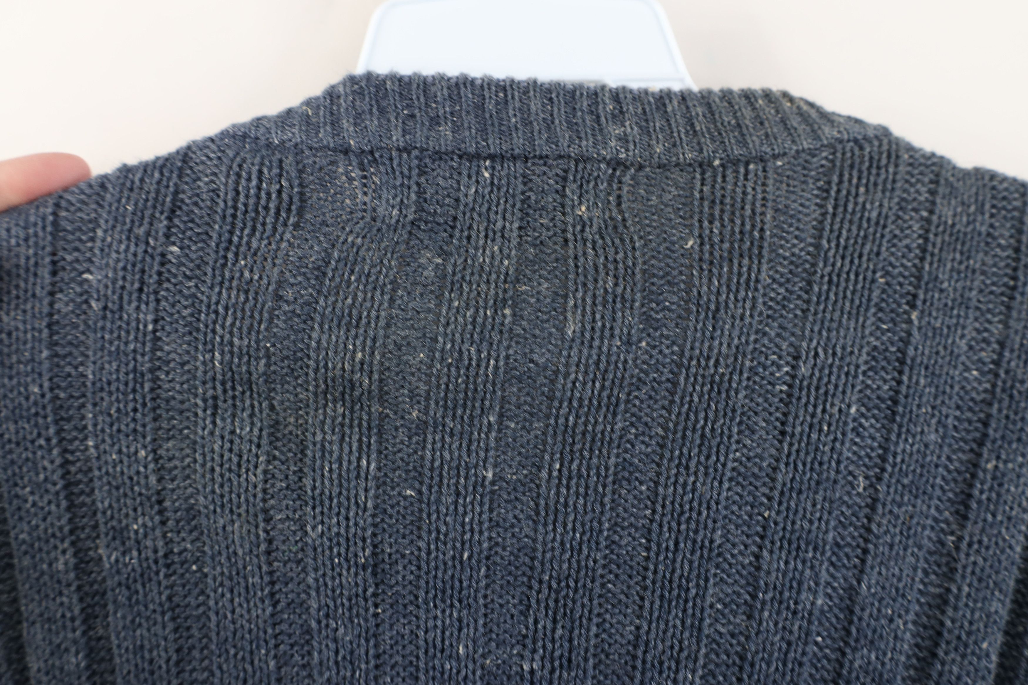 Vintage Vintage 90s Streetwear Ribbed Knit Henley Sweater Blue Size US M / EU 48-50 / 2 - 9 Thumbnail