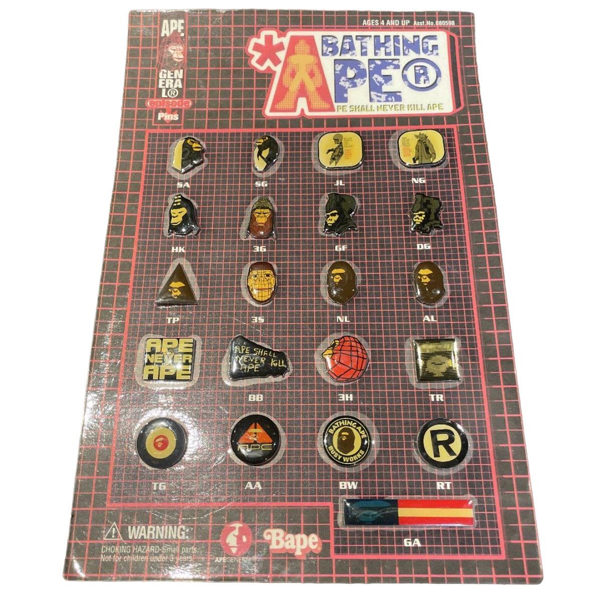image of Bape x Vintage Enamel Pin Set (1999), Men's