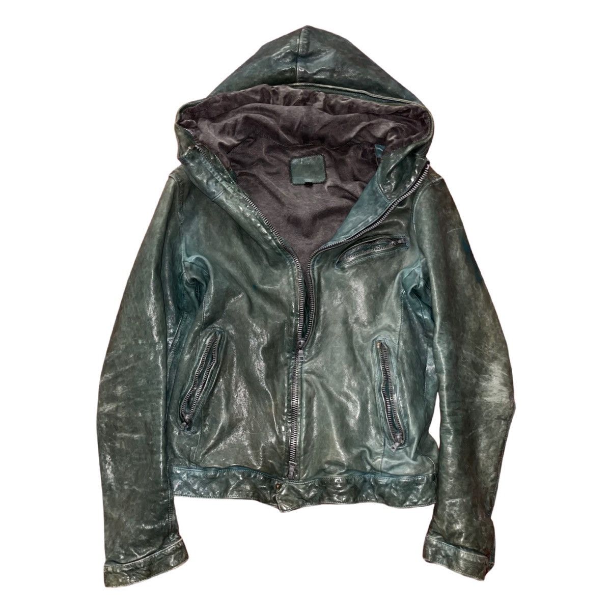 Isamu Katayama Backlash *RARE*Isamu katayama Backlash Green hooded leather jacket Size US M / EU 48-50 / 2 - 1 Thumbnail