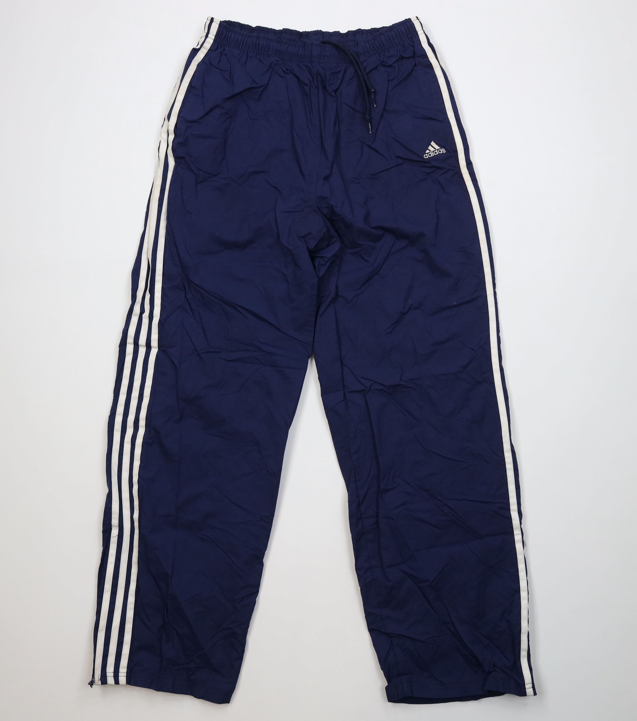 Adidas Vintage 90s Adidas Striped Wide Leg Windbreaker Pants Blue Size US 34 / EU 50 - 1 Thumbnail