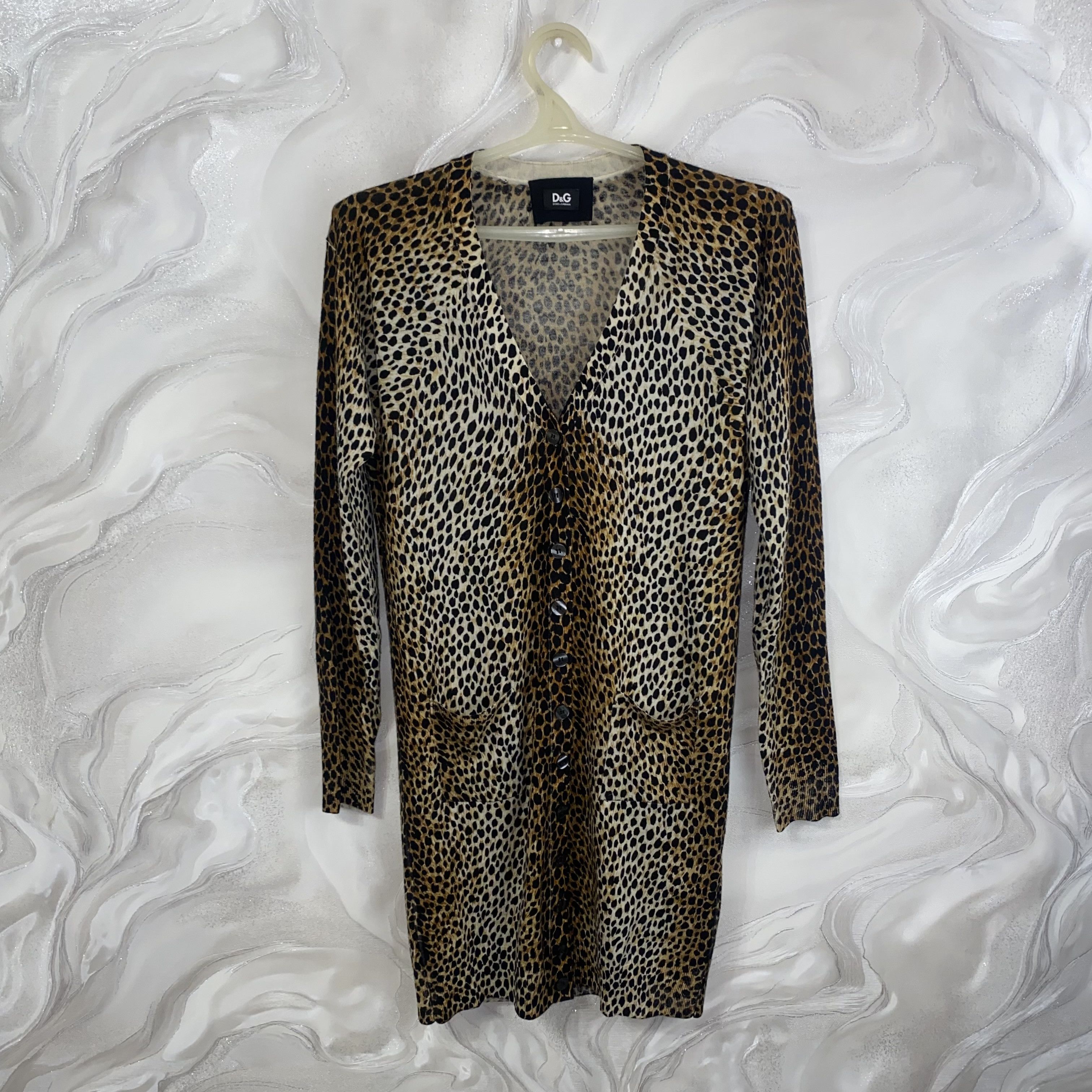 Dolce & Gabbana Dolche Gabbana Womens 100% Narutal Wool Leopard Cardigan Size S / US 4 / IT 40 - 1 Thumbnail
