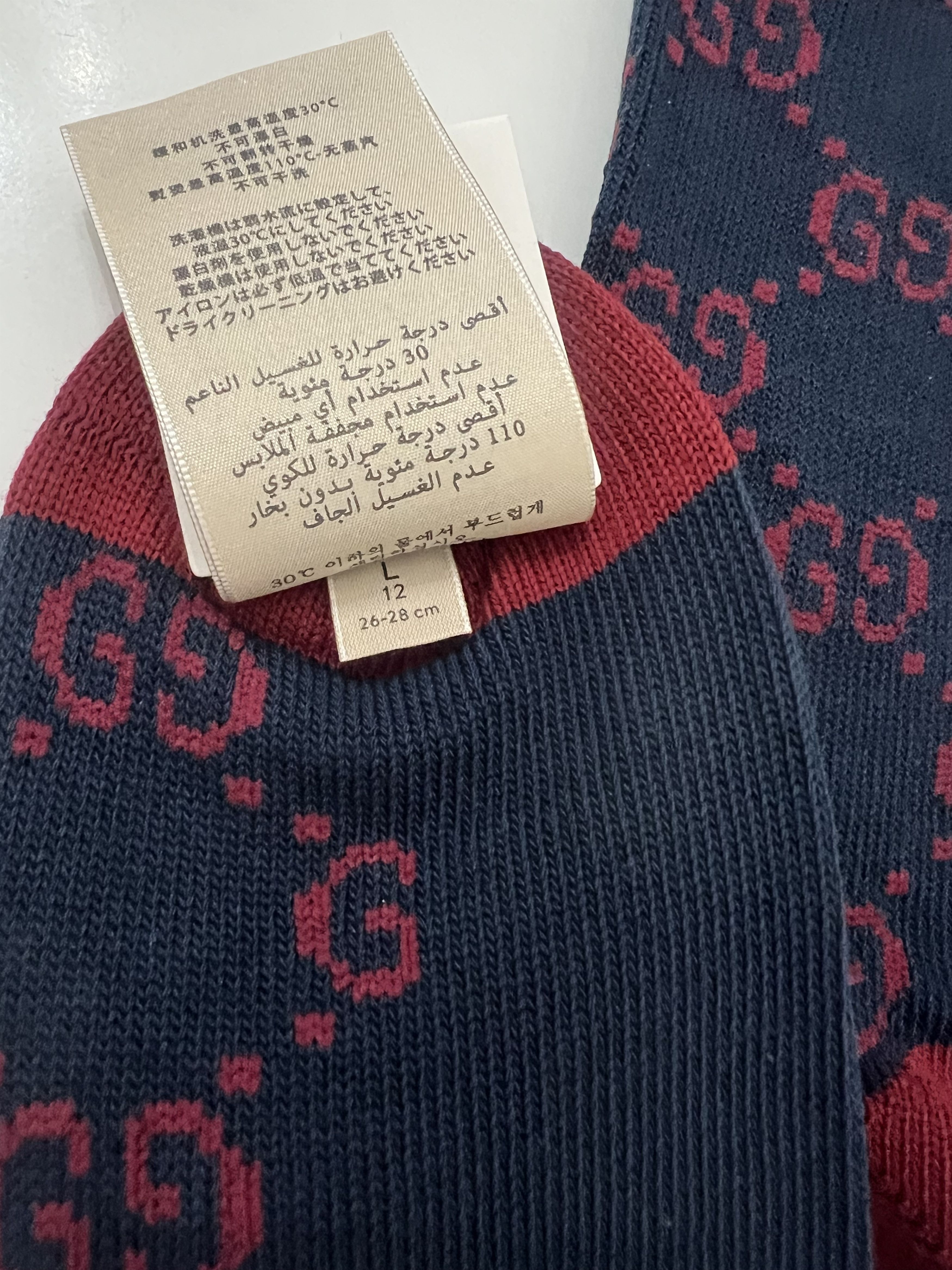 Gucci GUCCI - GG PRINT SOCKS, BLUE/RED, SIZE L Size ONE SIZE - 6 Thumbnail