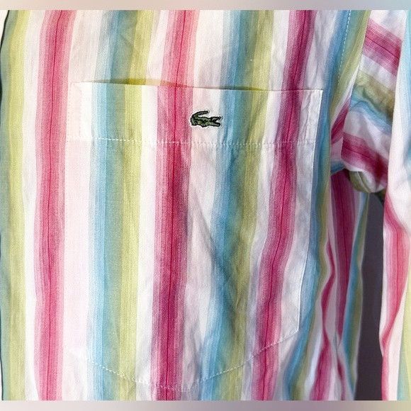 Lacoste Lacoste Mens Izod Striped Cotton Casual Button Down Shirt Size US M / EU 48-50 / 2 - 3 Thumbnail