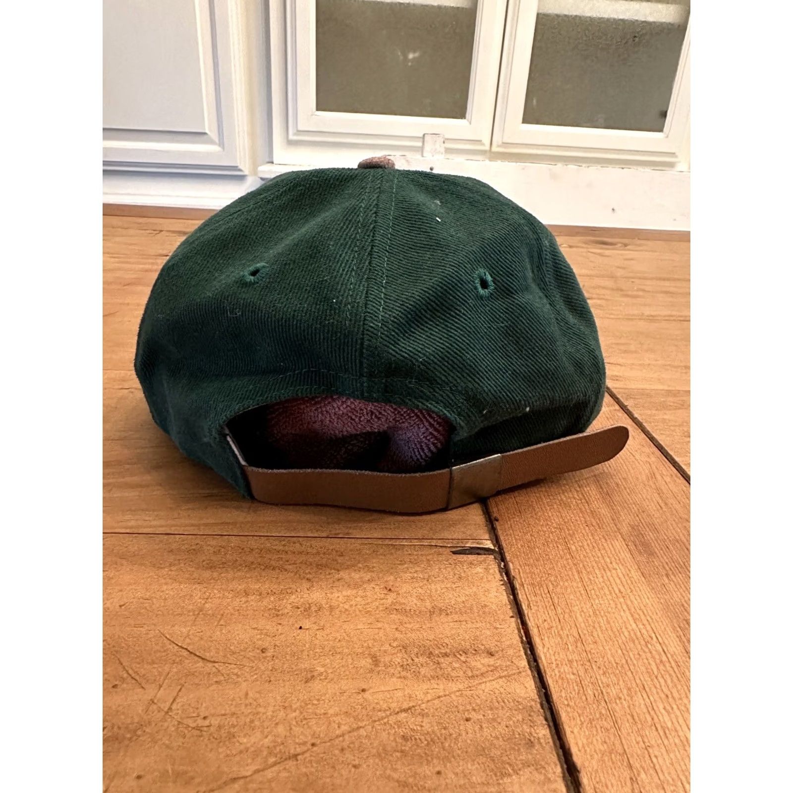 Chanel VINTAGE CapAmerica Travel Channel Logo Green Embroidered Leather Strap Back Hat Men Adjustable Beige Leather Baseball Cap Logo Travel Theme Mens Size ONE SIZE - 4 Thumbnail