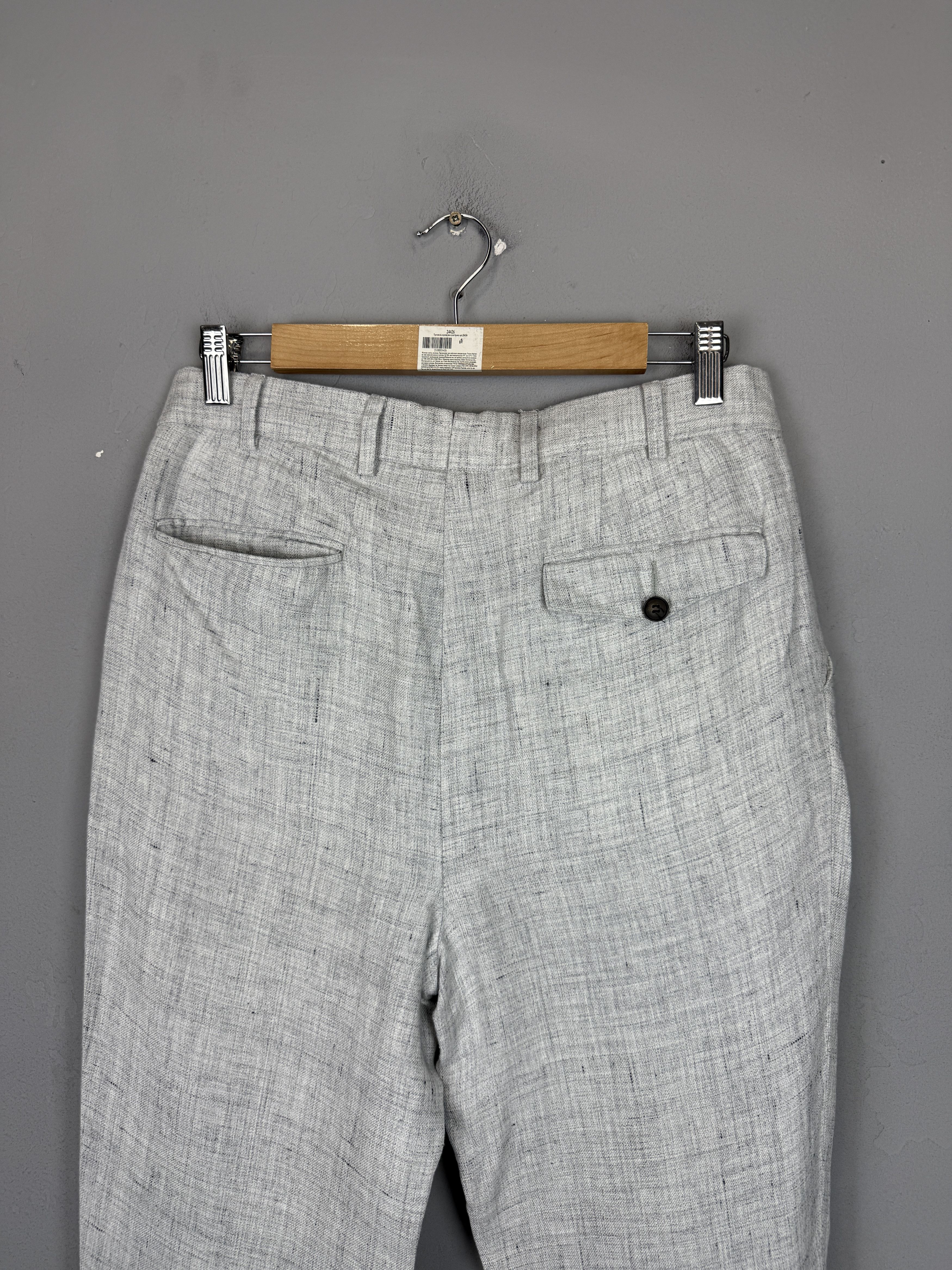 Suitsupply Suitsupply Blake Double Pleat Trouser Pure Linen Grey Size US 28 / EU 44 - 5 Thumbnail
