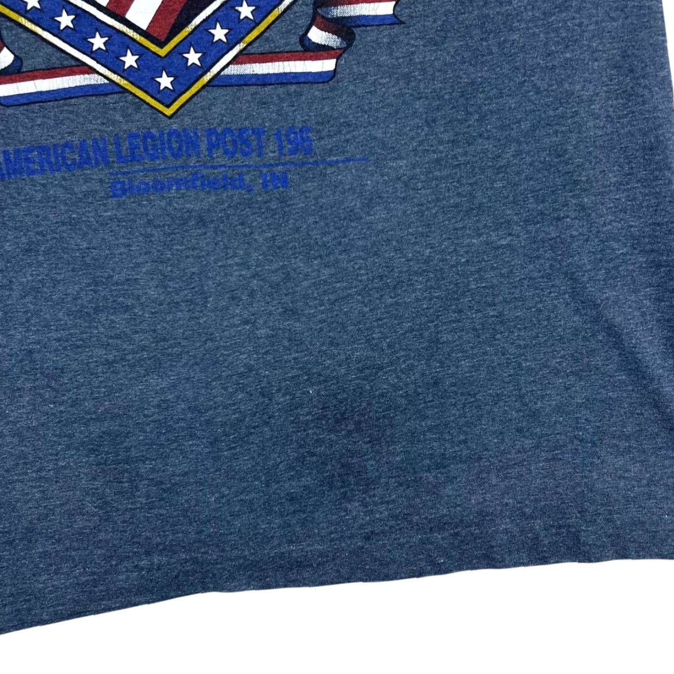 Fruit Of The Loom VINTAGE AMERICAN LEGION POST 196 Souvenir Graphic Single Stitch T-Shirt M Mens Grey 90s Front Print Size US M / EU 48-50 / 2 - 6 Thumbnail