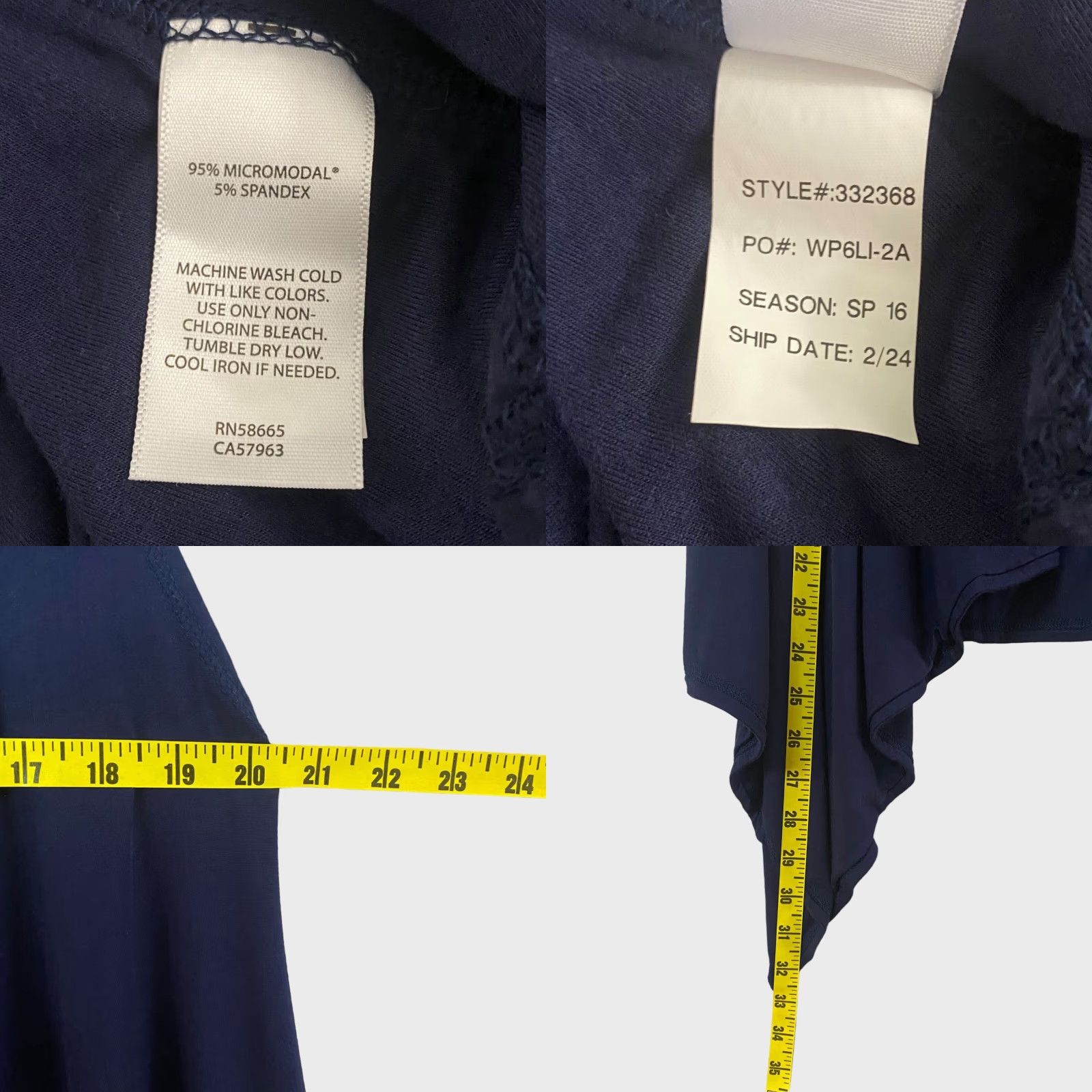 Athleta Athleta Cardigan Women's Medium Dark Blue Open-Front Sleeveless Waterfall Wrap Womens Size M / US 6-8 / IT 42-44 - 8 Thumbnail