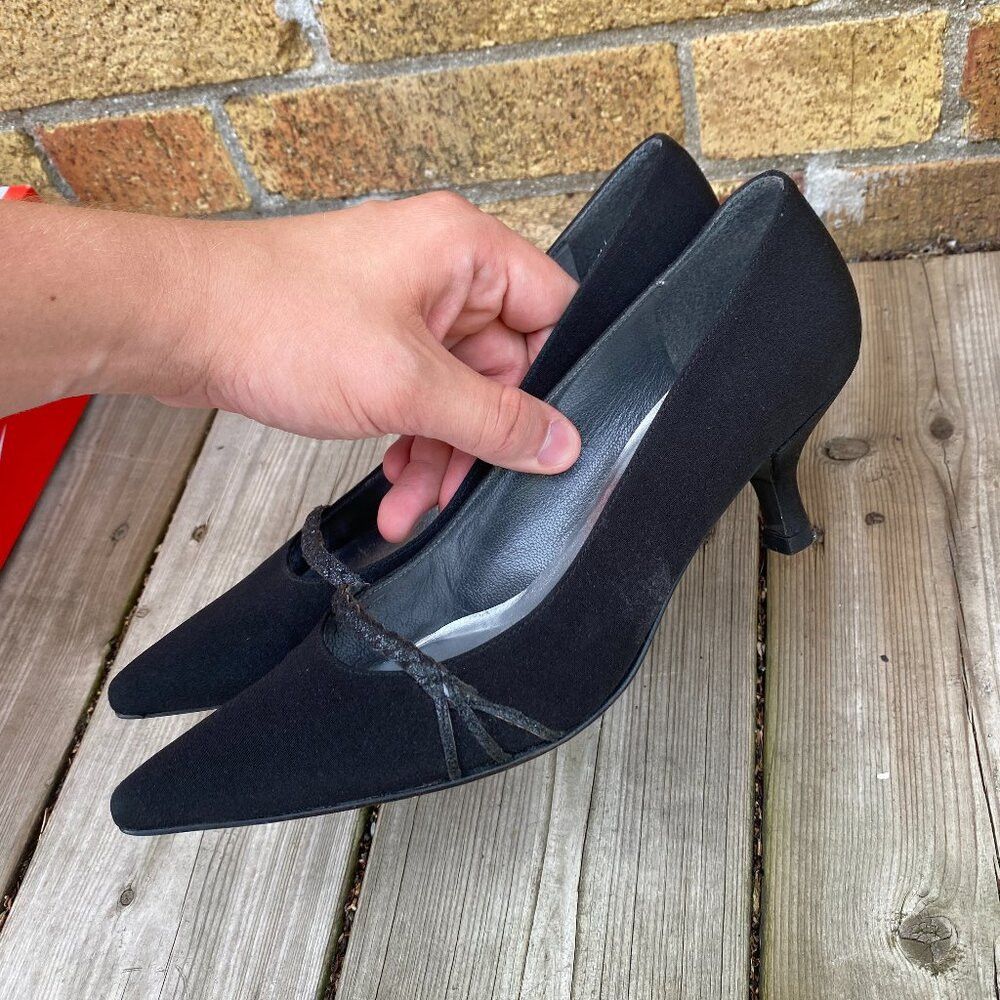 Stuart Weitzman Vintage Stuart Weitzman Womens Pump Size 6 Black Satin High Size US 6 / IT 36 - 3 Thumbnail
