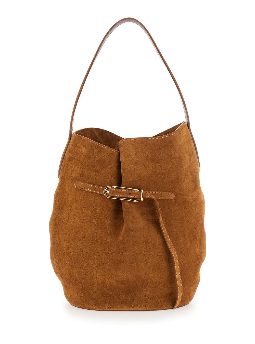 Liffner Shoulder Bag 'Belted Bucket Bag Large Cow Suede' in Brown Leather for Women Size ONE SIZE - 1 Thumbnail