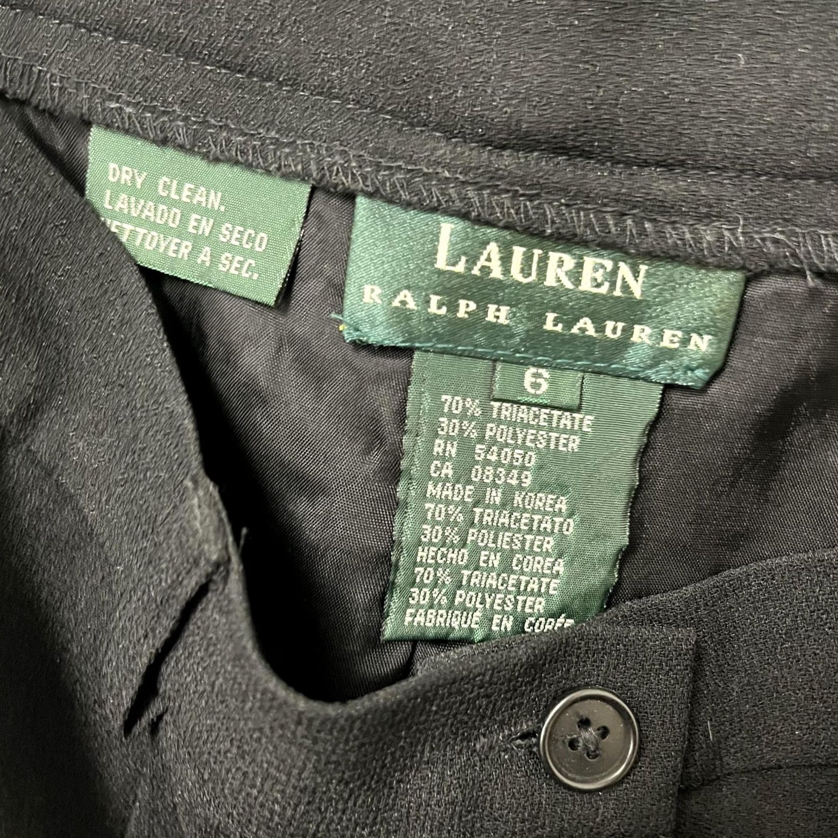 Ralph Lauren Lauren Ralph Dress Womens 6 Black Pants Triacetate Pleated Trousers Size 28" / US 6 / IT 42 - 2 Thumbnail