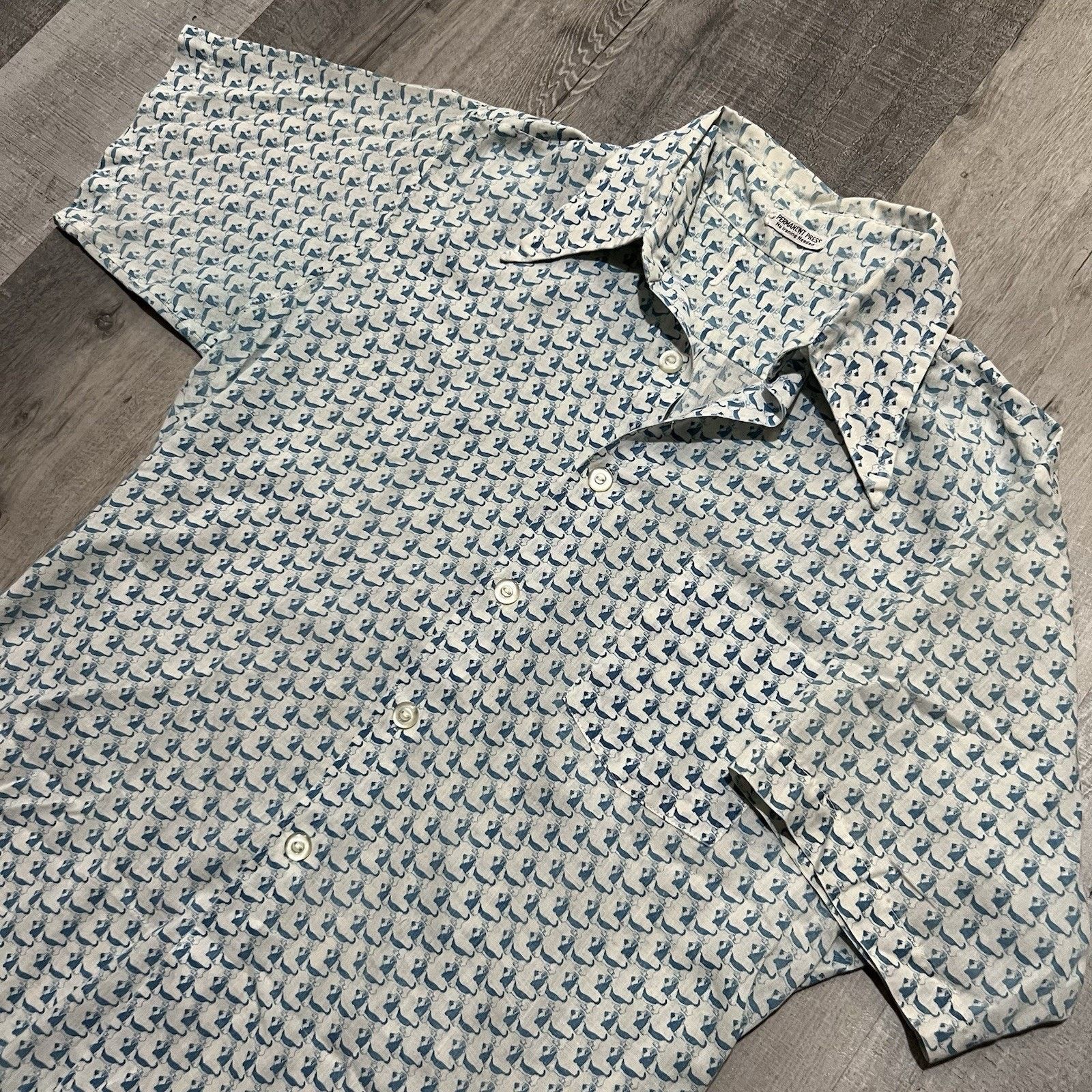 Vintage VTG Dachsund Printed Button Shirt Abstract Weiner Dog Print Size US M / EU 48-50 / 2 - 2 Thumbnail