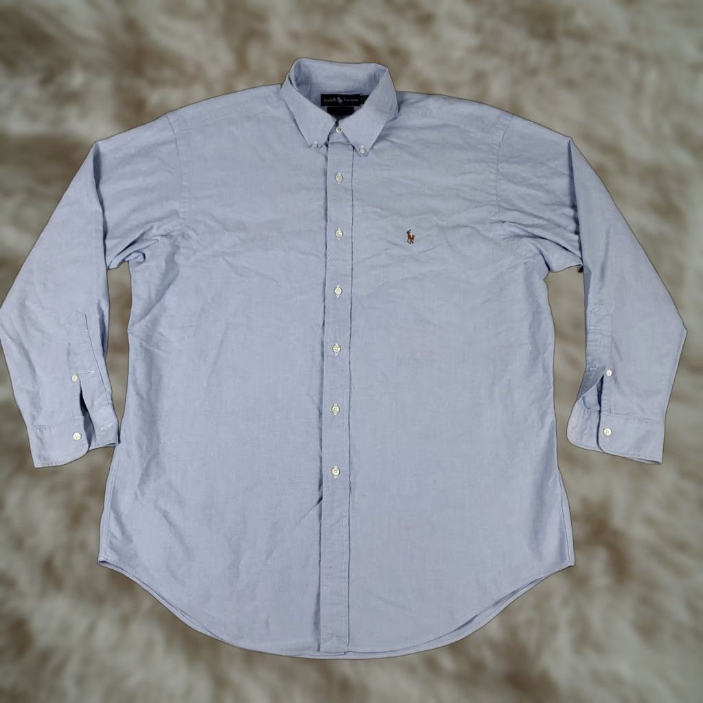 Ralph Lauren Ralph Lauren Shirt Mens 16.5 Blue Pony Dress Button Up Long Sleeve Size 46R - 1 Thumbnail