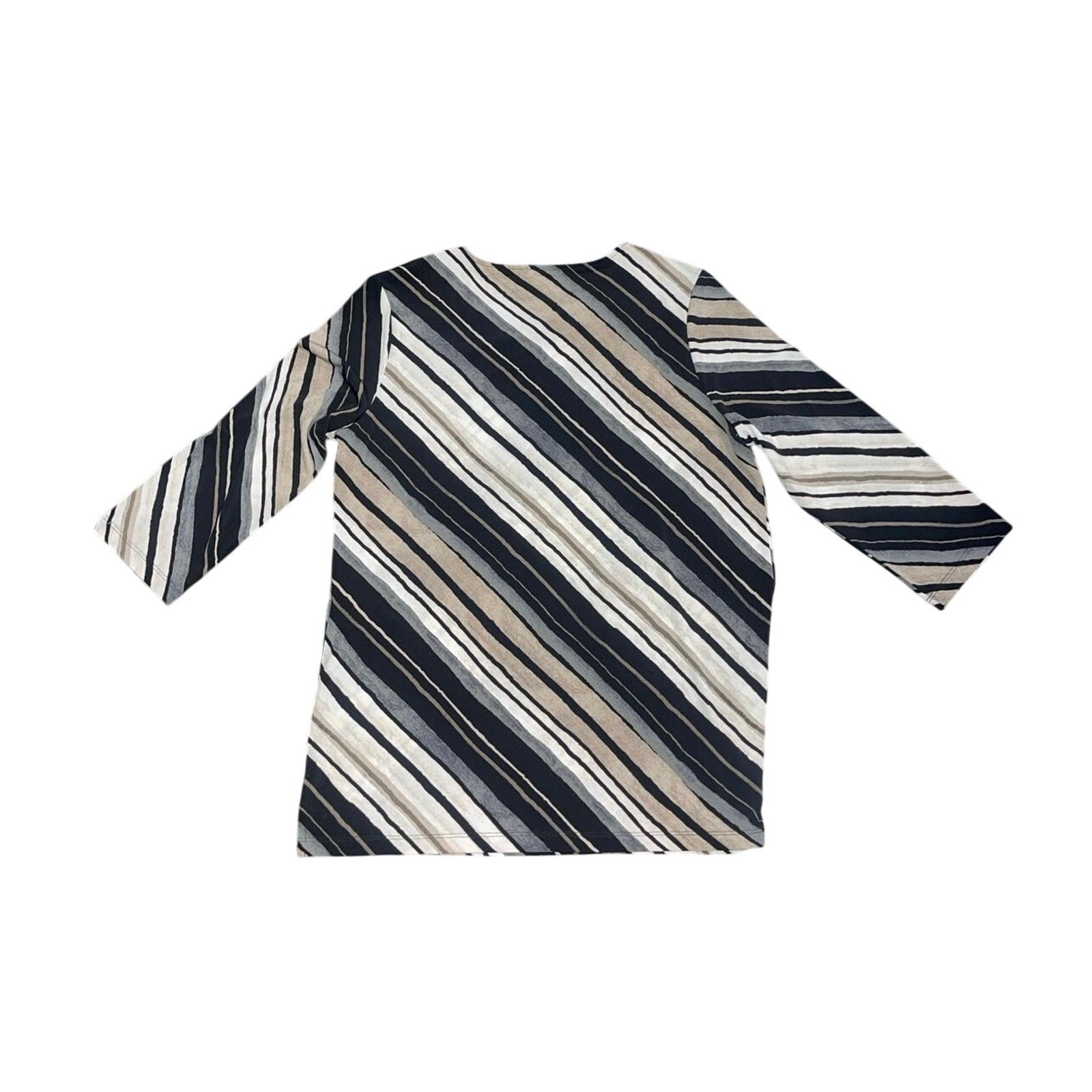 Chicos Asymmetrical 3/4 sleeve Blouse SZ 1 Medium Casual Office Size M / US 6-8 / IT 42-44 - 2 Thumbnail
