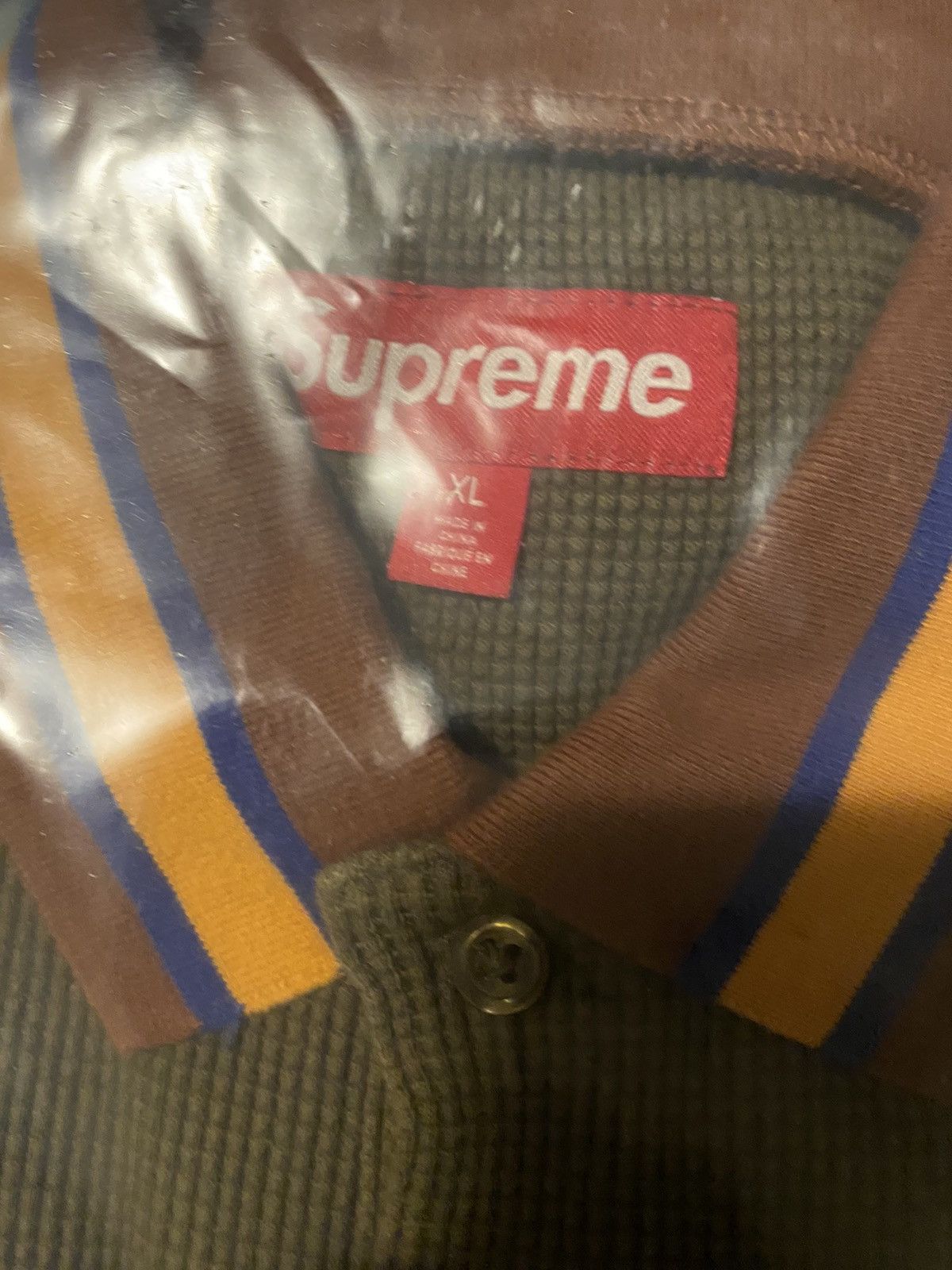 Supreme Supreme Thermal Long Sleeve Polo Olive Size XL Size US XL / EU 56 / 4 - 4 Thumbnail