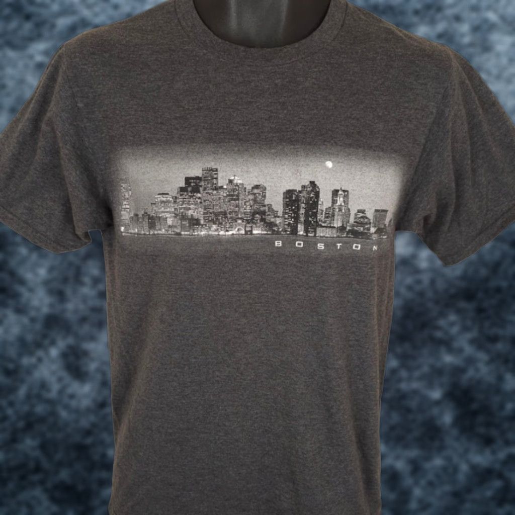Port & Company Boston T Shirt Mens Size Small Gray City Skyline Massachusetts Cityscape Size US S / EU 44-46 / 1 - 1 Thumbnail