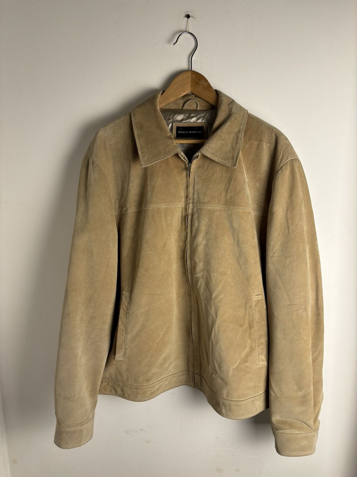 Vintage Vintage Suede Marco Manzini Beigee Zip Jacket Size US L / EU 52-54 / 3 - 1 Thumbnail