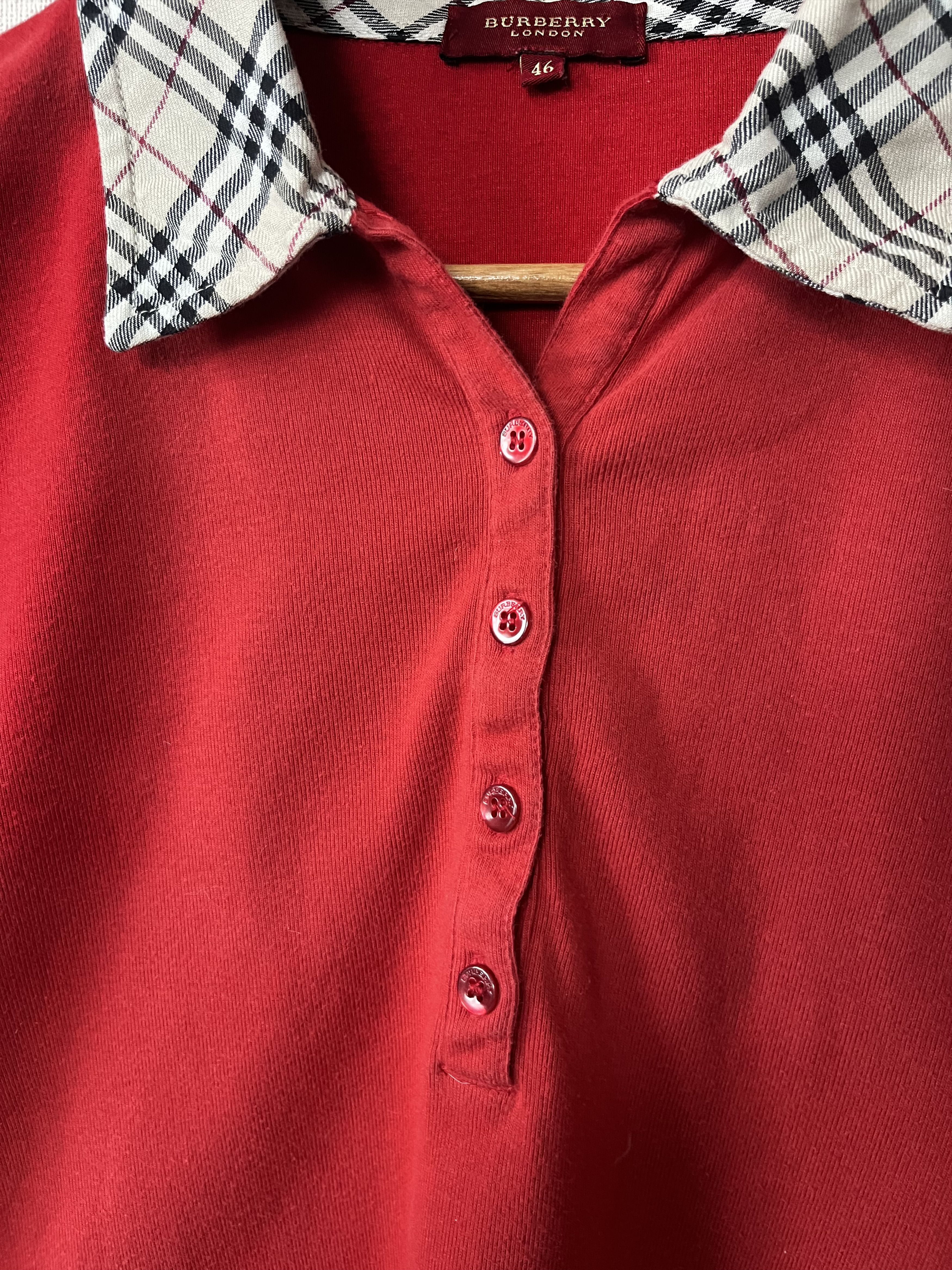 Burberry Burberry Nova Check Collared Polo Shirt Long Sleeve Size L / US 10 / IT 46 - 2 Thumbnail