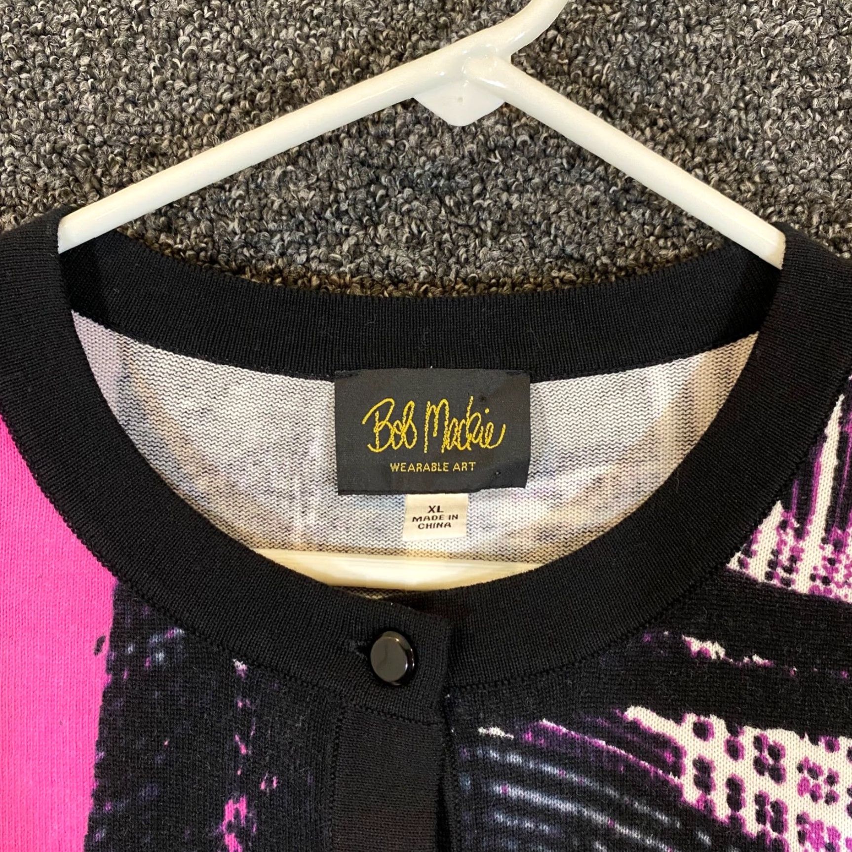 Bob Mackie VINTAGE Bob Mackie Women's Shirt XL Geometric Pattern Long Sleeve Casual Top Black Purple Size XL / US 12-14 / IT 48-50 - 2 Thumbnail
