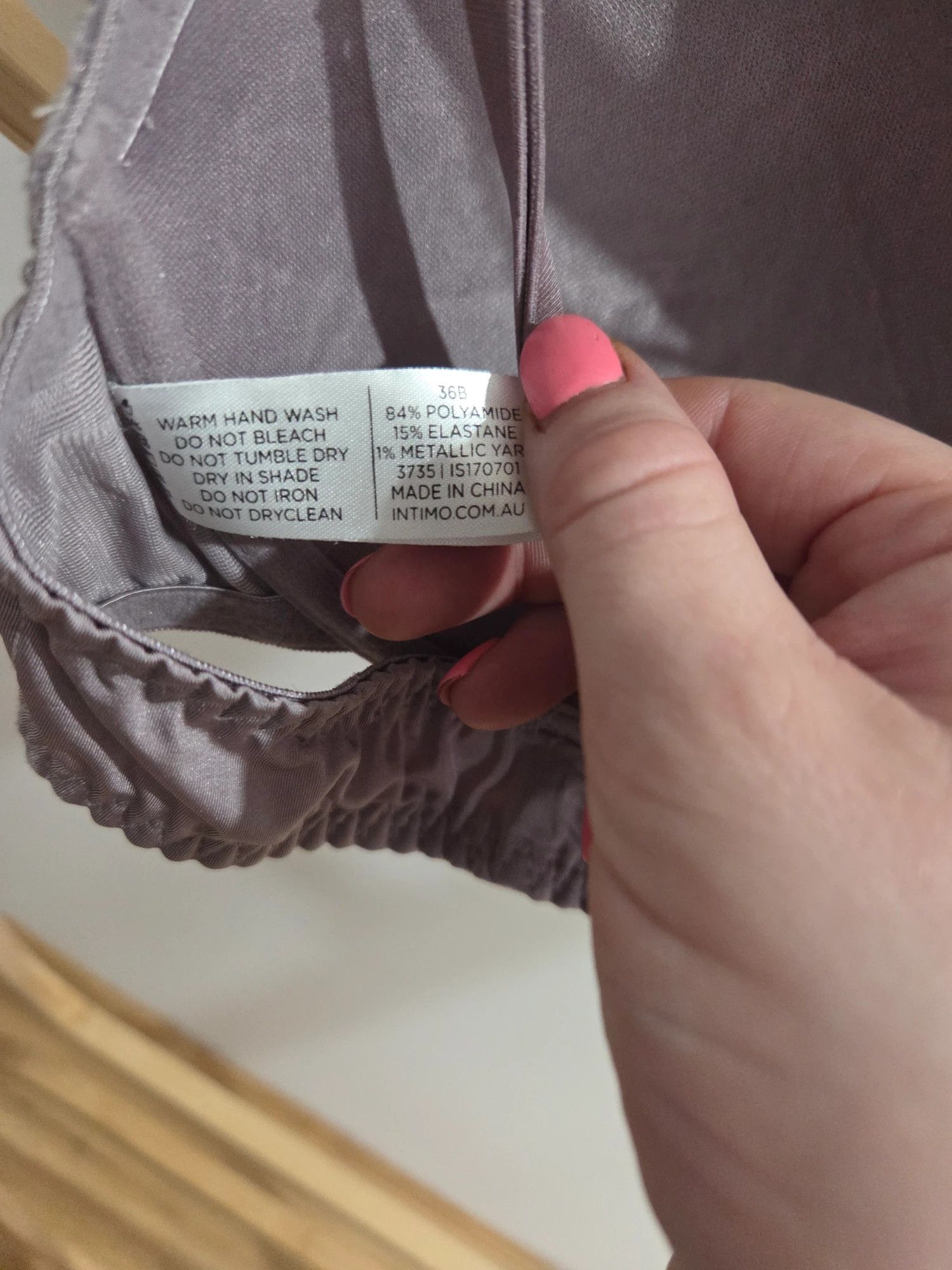 Other INTIMO Mauve Padded Racerback Bra 36B Polyamide Blend Size ONE SIZE - 3 Thumbnail