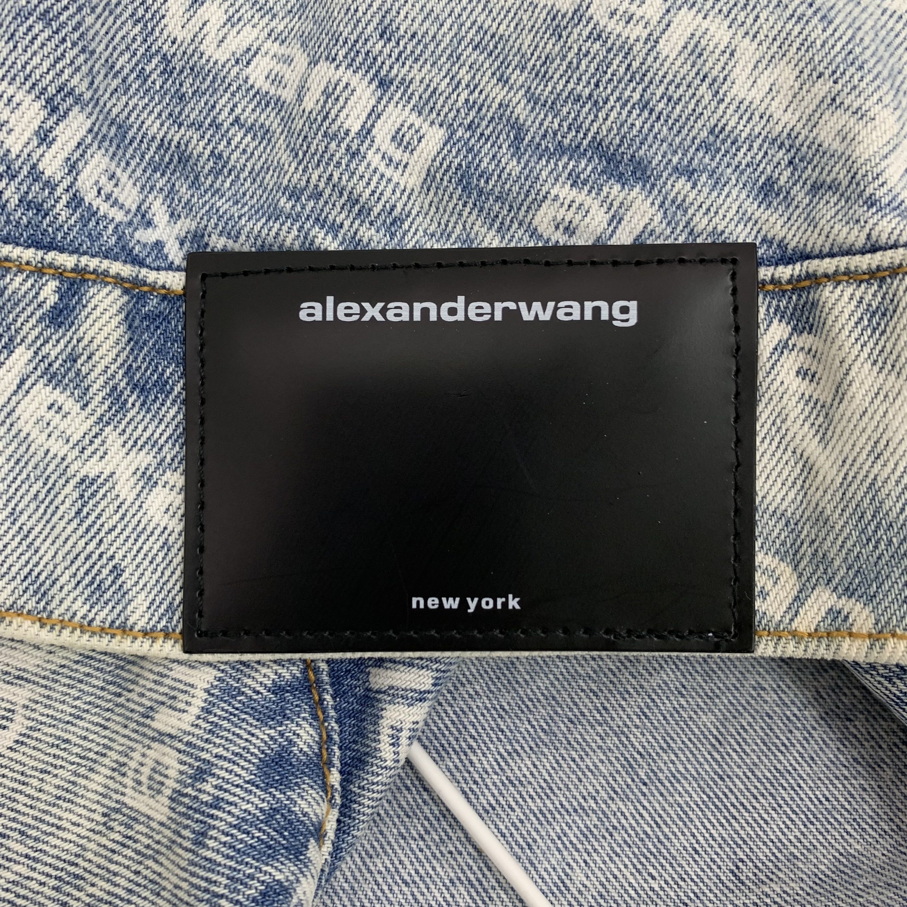 Alexander Wang Alexander Wang Light Blue Logo Denim Jacket (L) Size US L / EU 52-54 / 3 - 5 Thumbnail